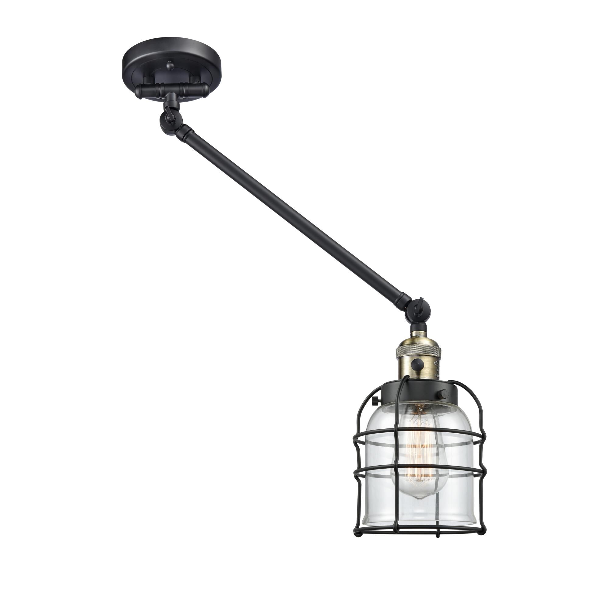 Shown in Black Antique Brass finish and Clear glass