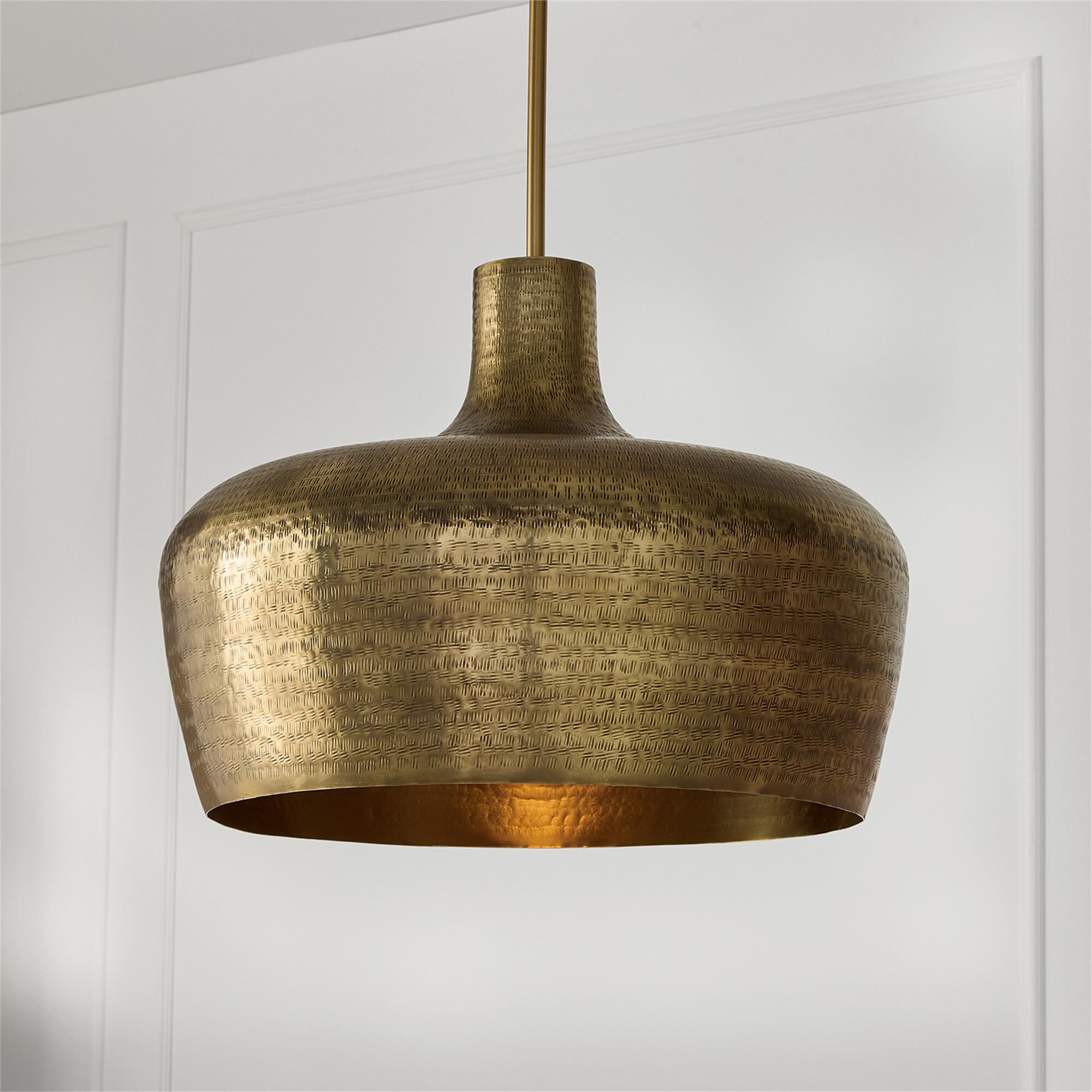 Shown in Tibetan Hammered Brass finish