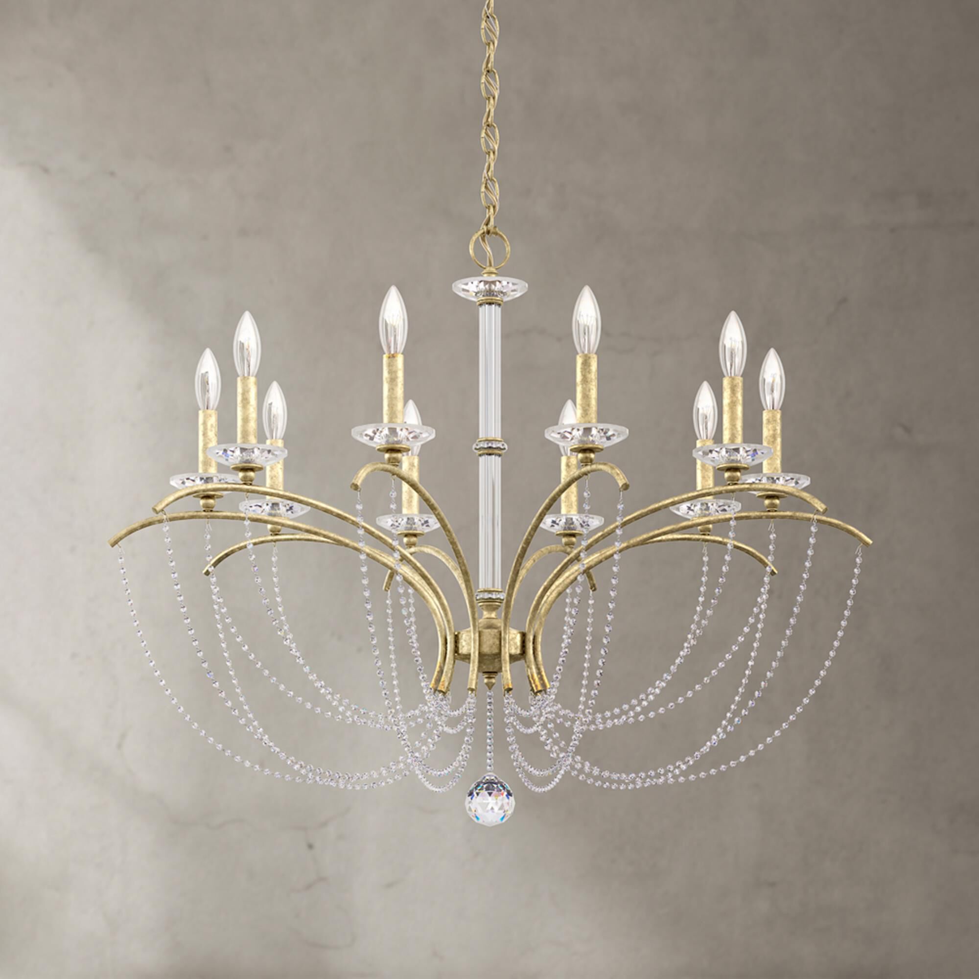 Shown in Heirloom Silver finish and Clear Optic crystal