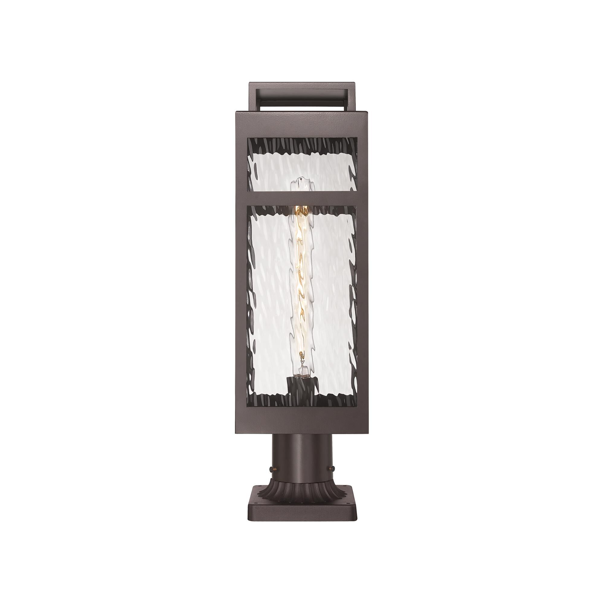 Shown in Bronze finish and Water glass