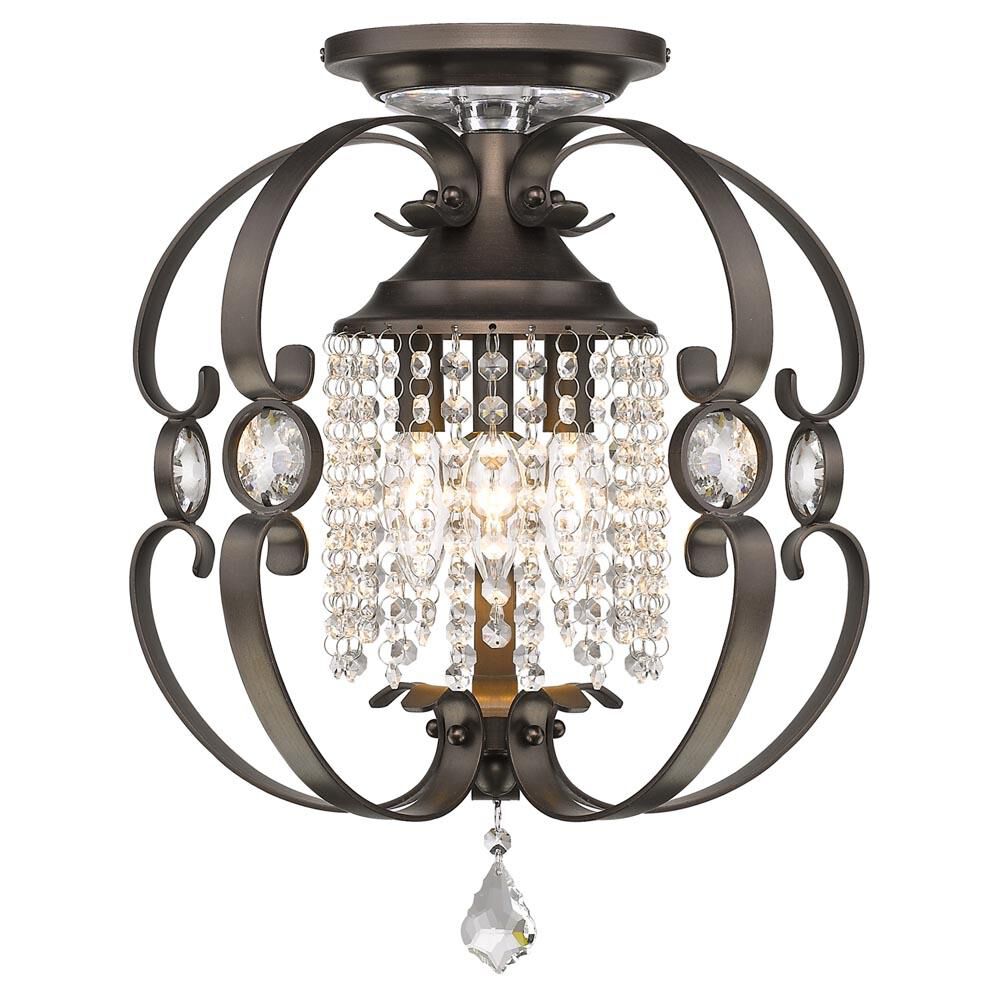 Rivendell 9 Light 120V Semi-Flush Mount in Etruscan Gold with Clear Radiance Crystal main image 0