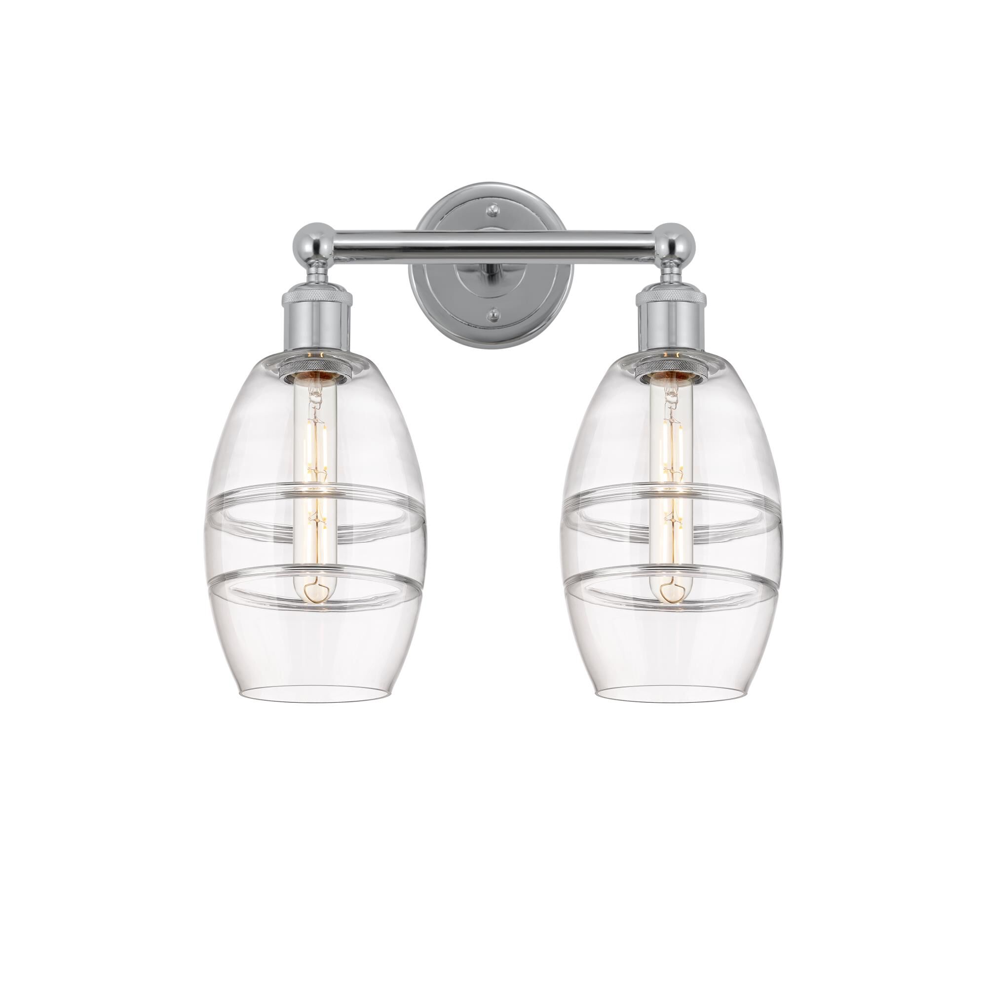 Shown in Polished Chrome finish and Clear glass