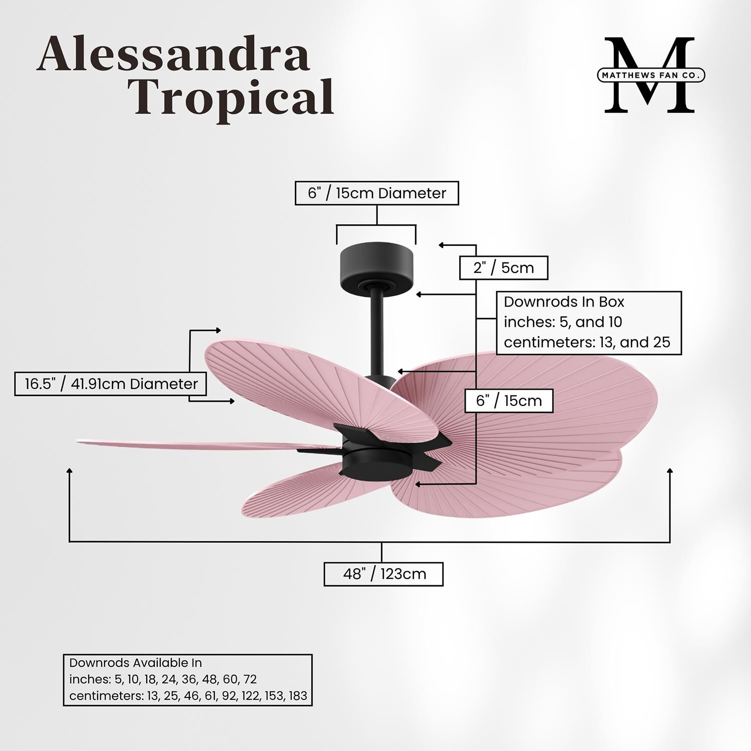 Alessandra Tropical 48 Inch Ceiling Fan by Matthews Fan Company