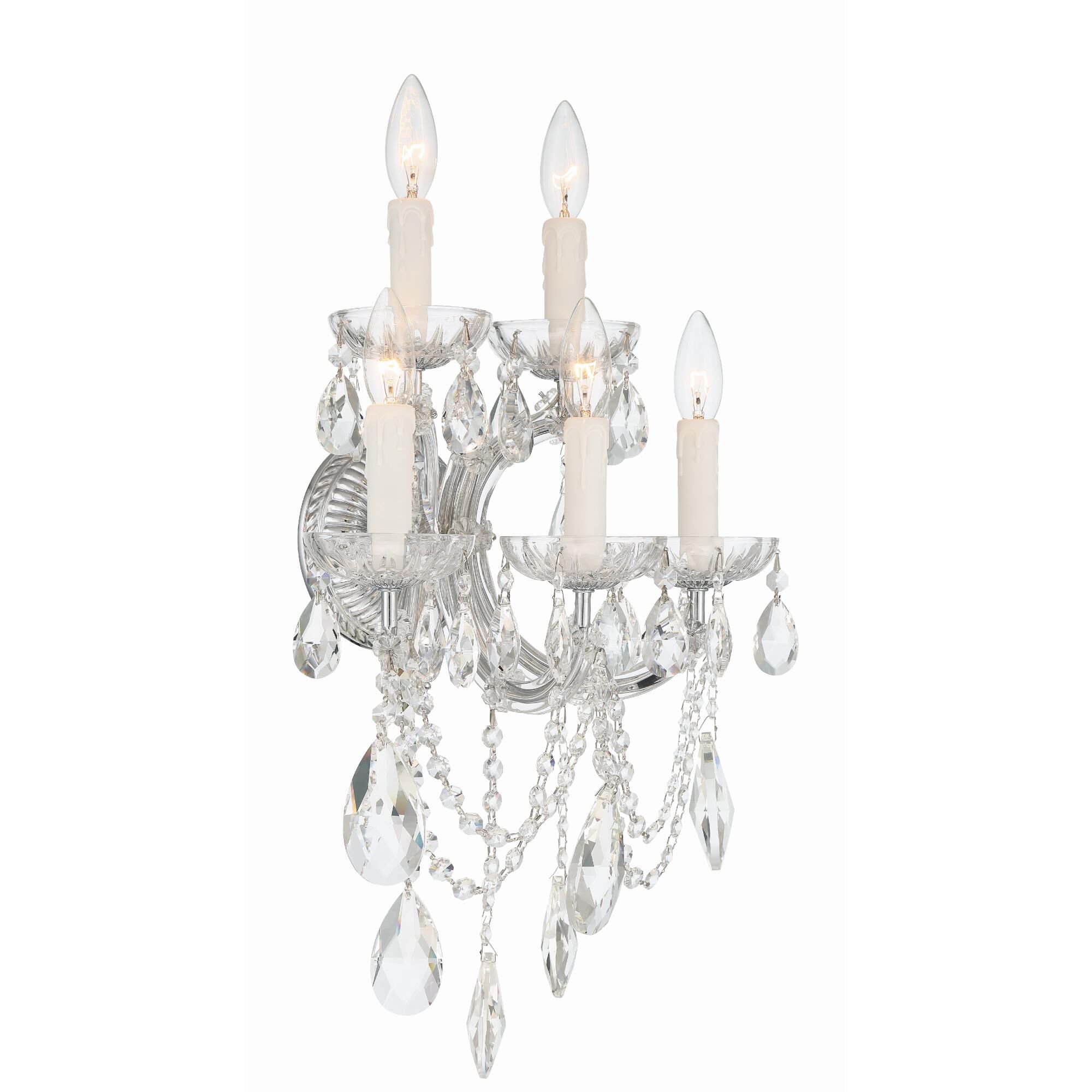 Shown in Polished Chrome finish and Hand Cut Crystal crystal