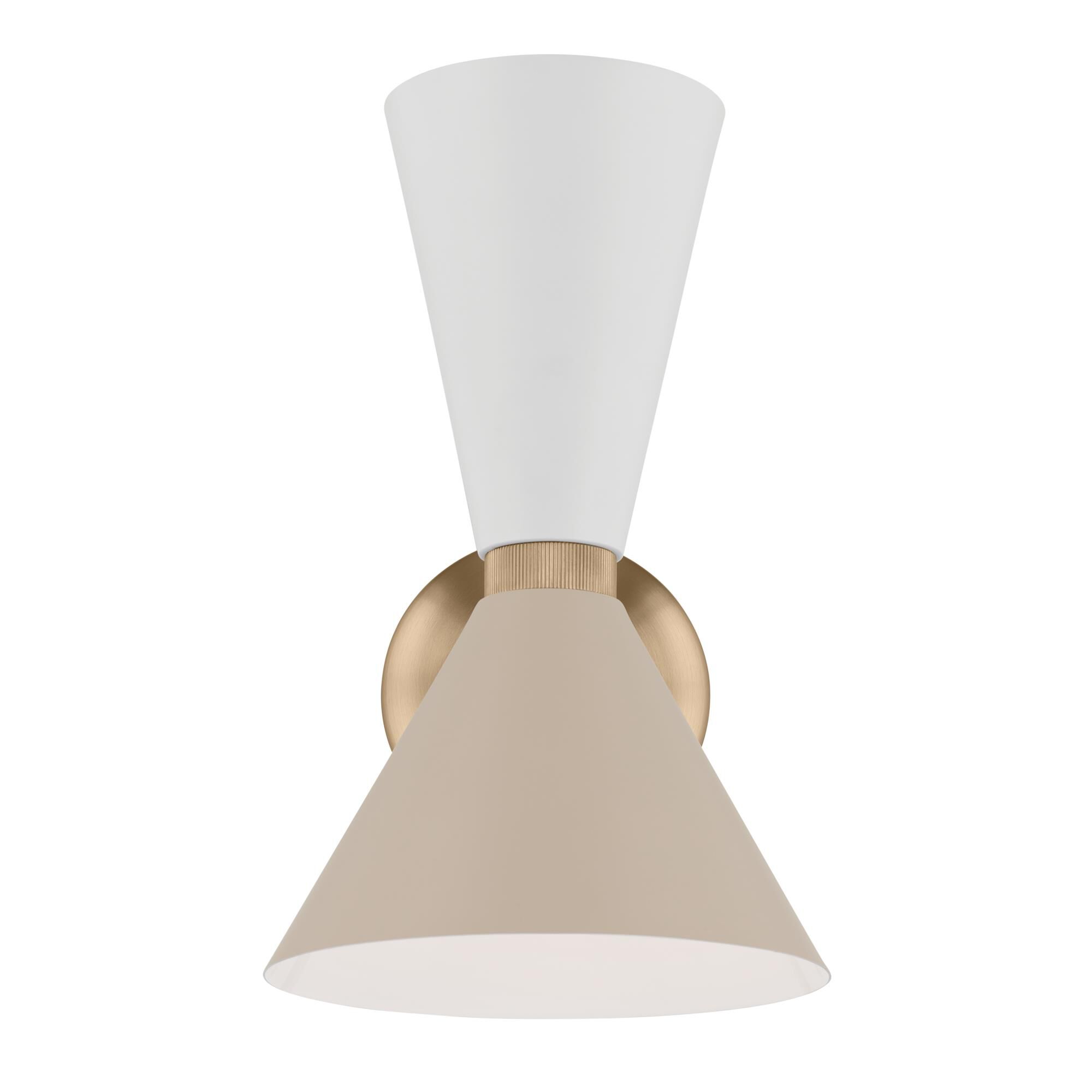 Shown in Champagne Bronze with Greige finish and Metal and Cone shade
