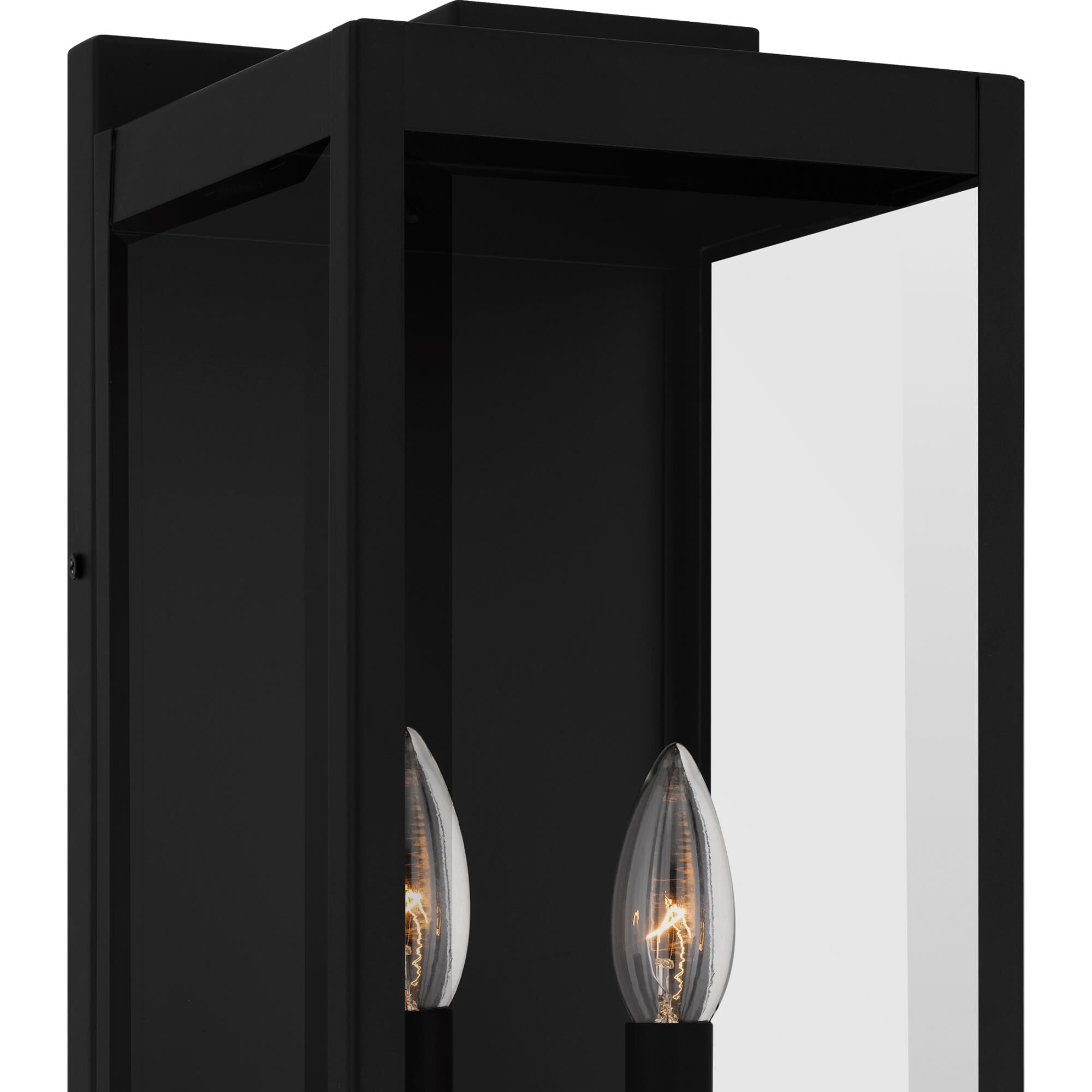 Shown in Earth Black finish and Clear Beveled Glass shade