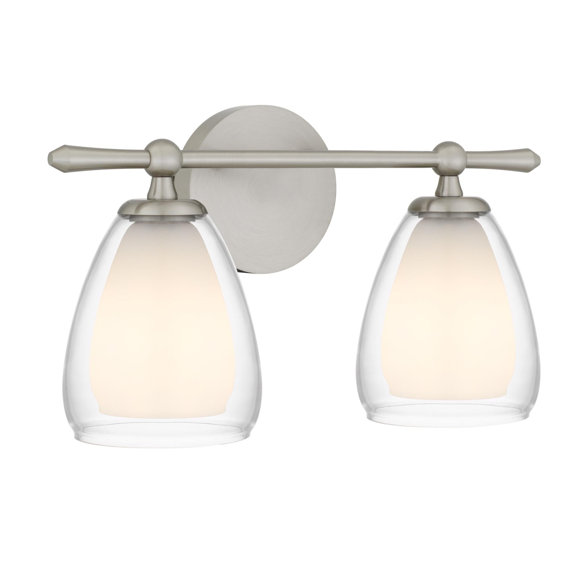 Shown in Brushed Nickel finish and Clear Glass , Opal Etched Glass shade