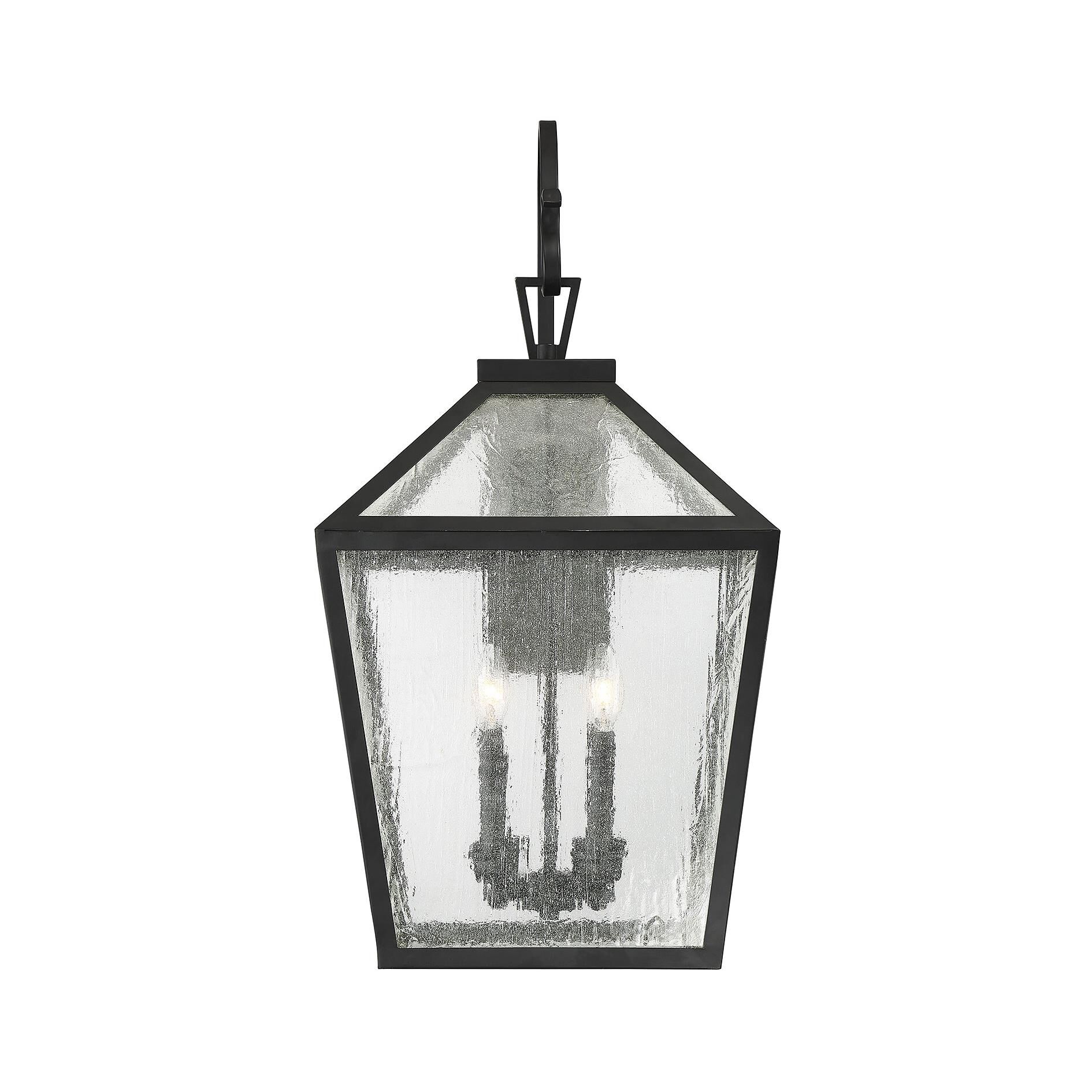 Shown in Black finish and Clear Seeded glass