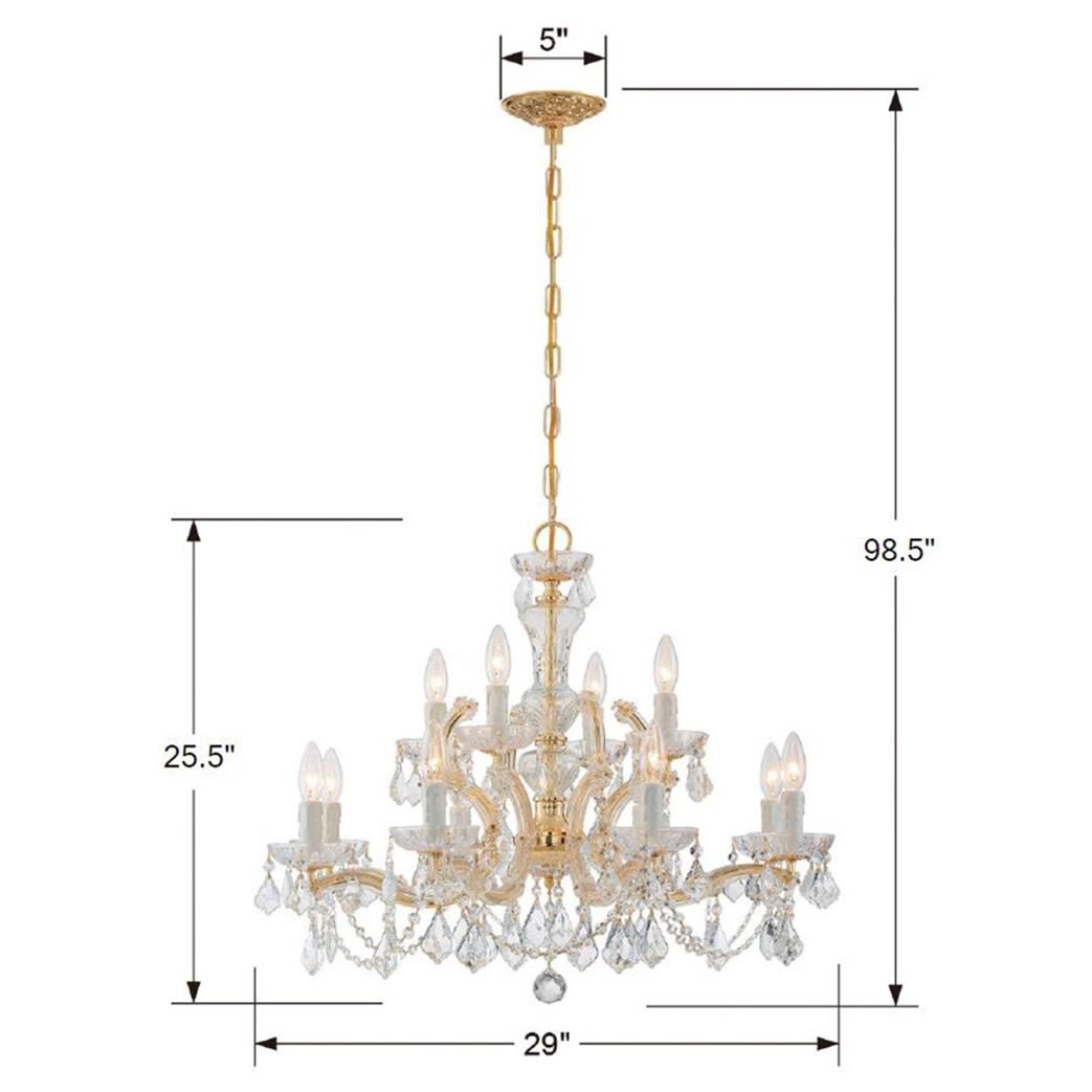 Maria Theresa 29 Inch 12 Light Chandelier by Crystorama