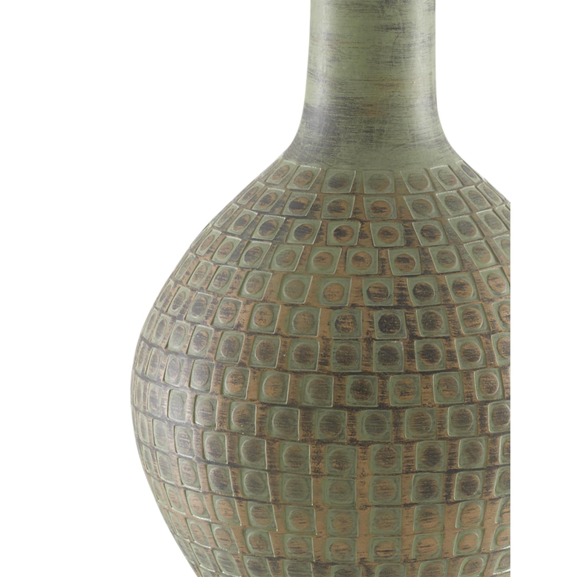 Shown in Dark Moss Green - Gold finish and Ivory Shantung shade