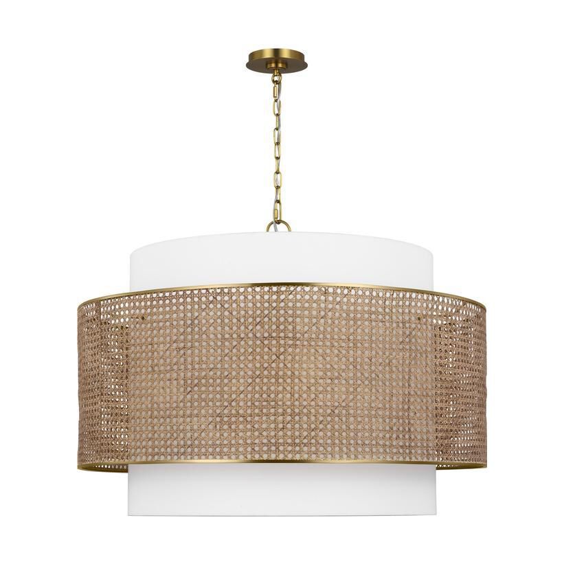 Shown in Blonde Rattan finish and Silk Screen White Inside Clear Outside glass