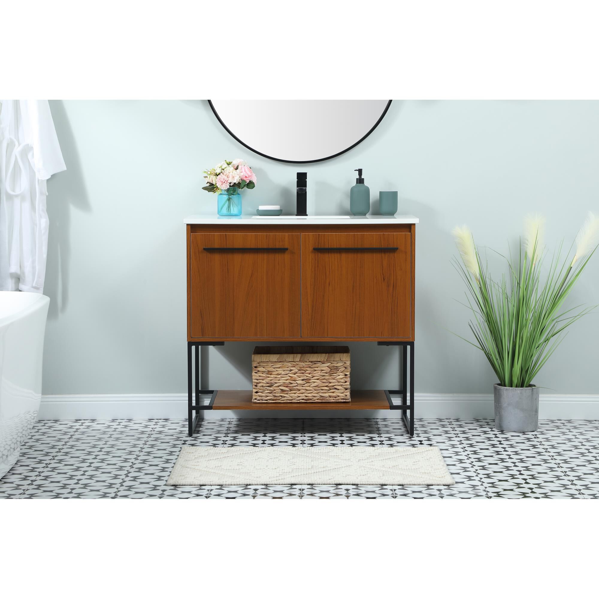 Shown in Teak finish