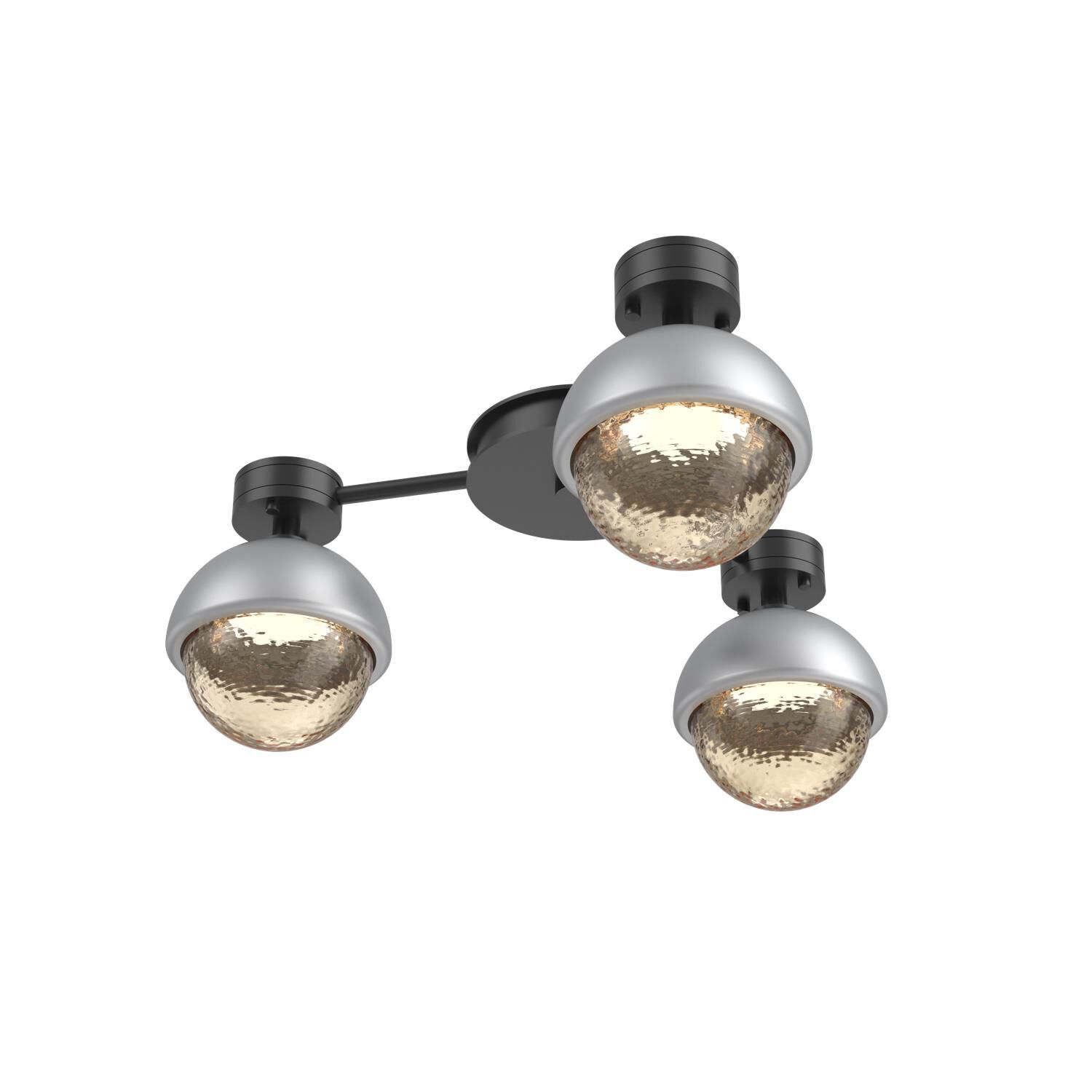 Shown in Matte Black finish and Amber glass and Classic Silver accent