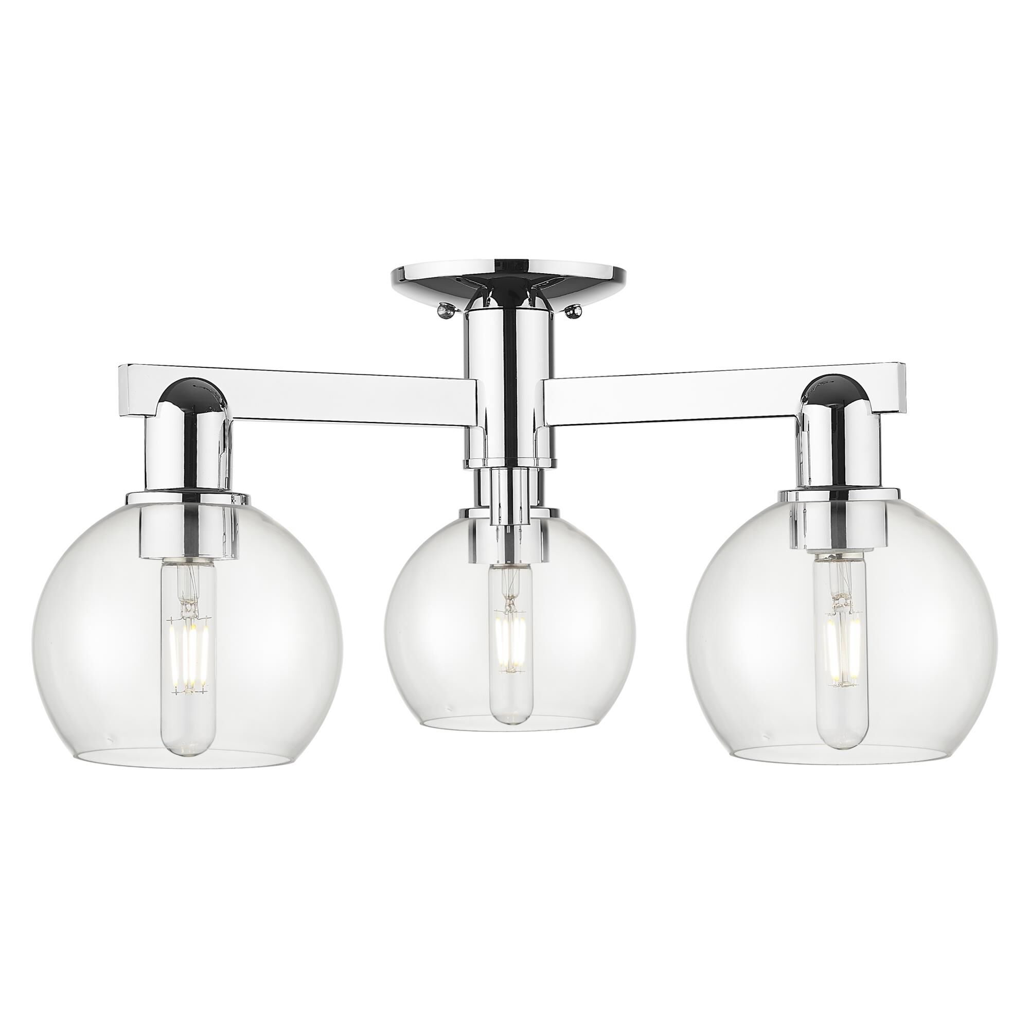 Shown in Polished Chrome finish and Clear glass