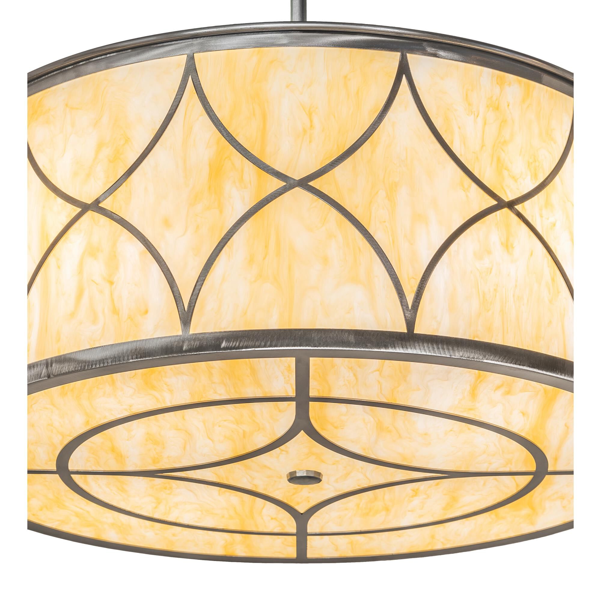 Shown in Steel Finish finish and Beige glass