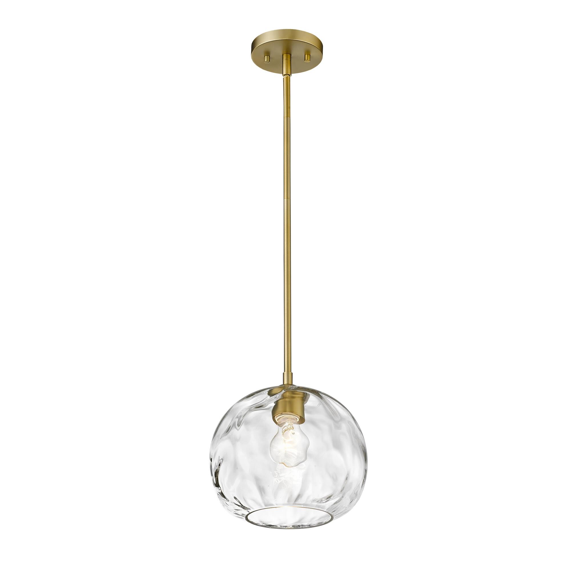 Shown in Olde Brass finish and Glass shade