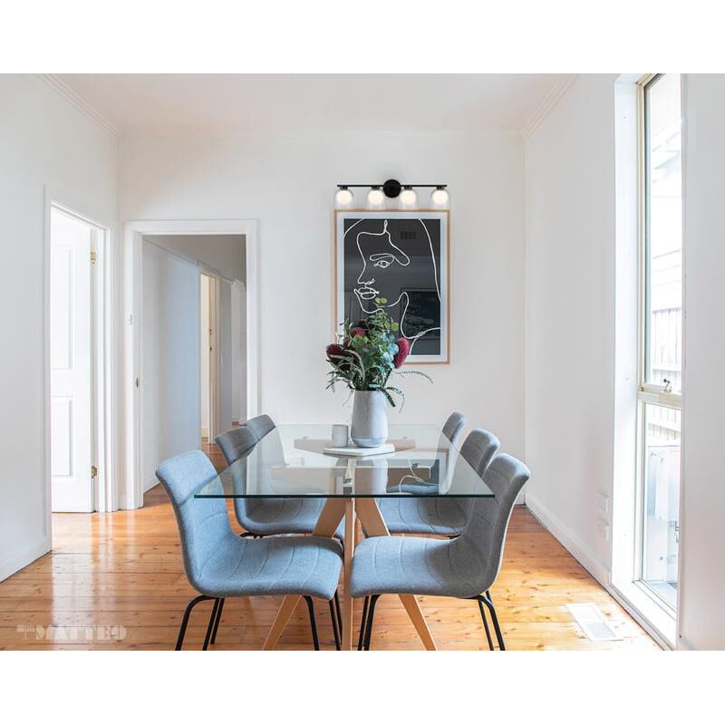 Shown in Black finish and Clear glass