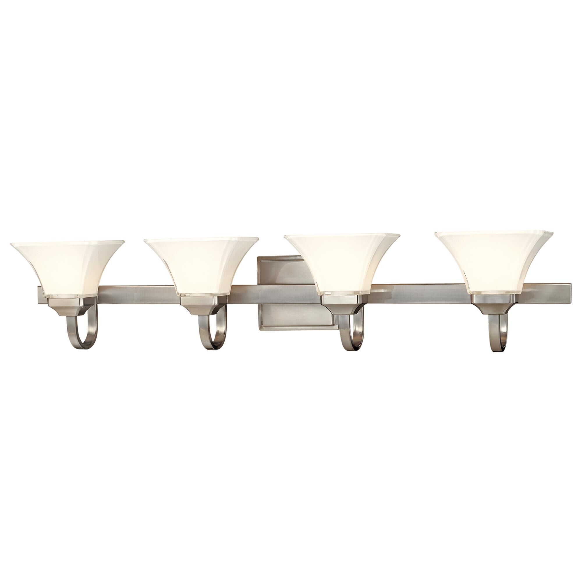Shown in Brushed Nickel finish and White Paint & Sand Blast Inside glass