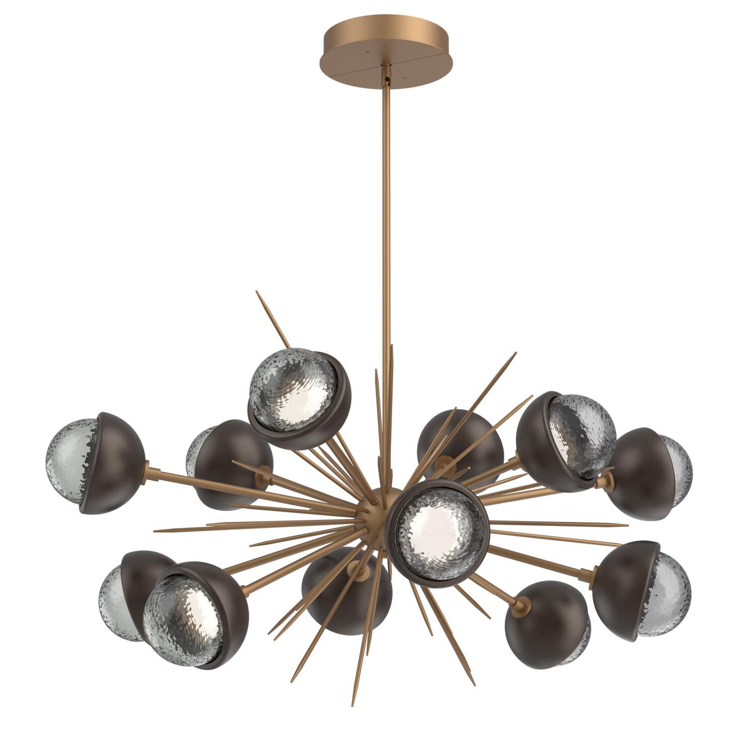 Shown in Novel Brass finish and Smoke glass and Flat Bronze accent