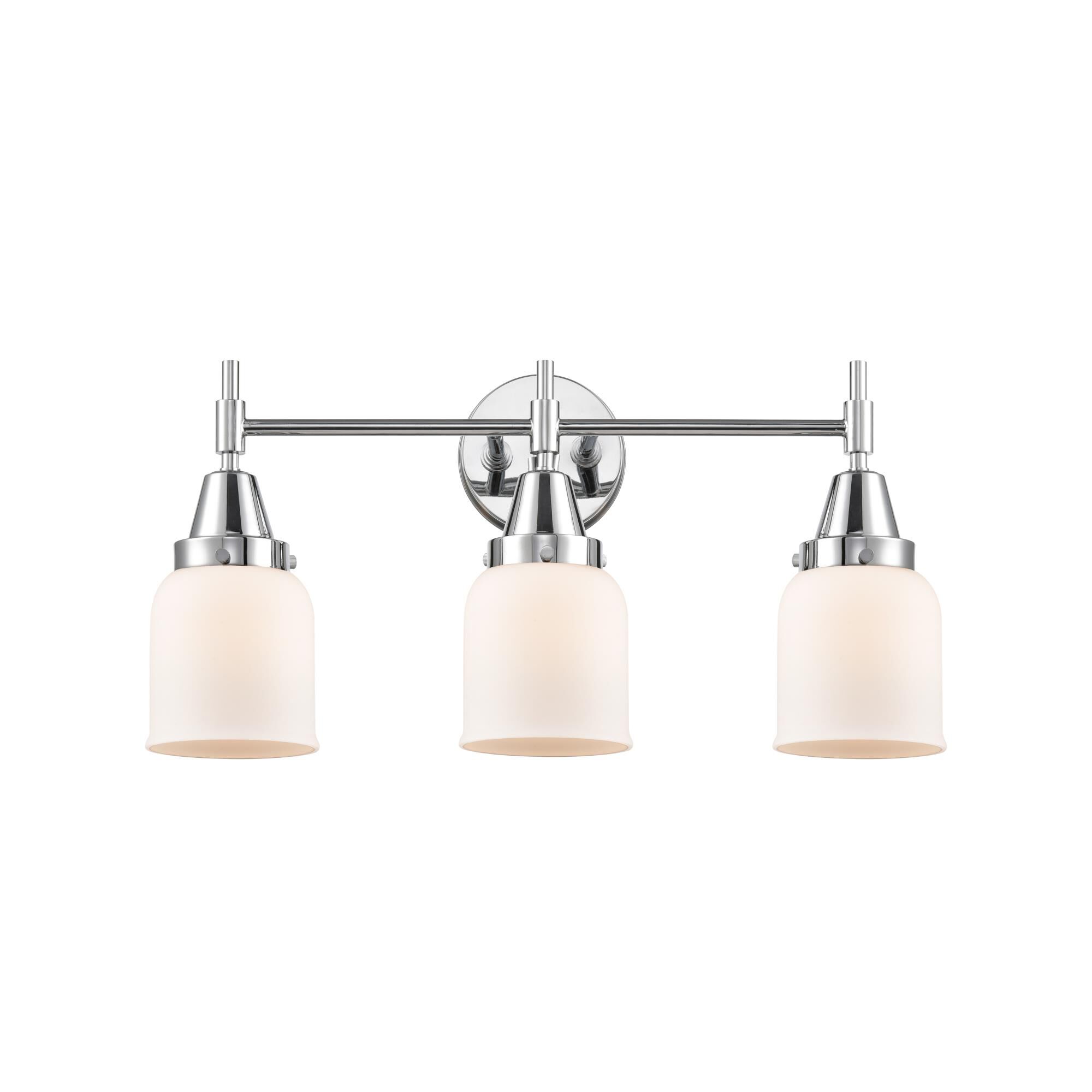 Shown in Polished Chrome finish and Matte White Cased Large Cone glass