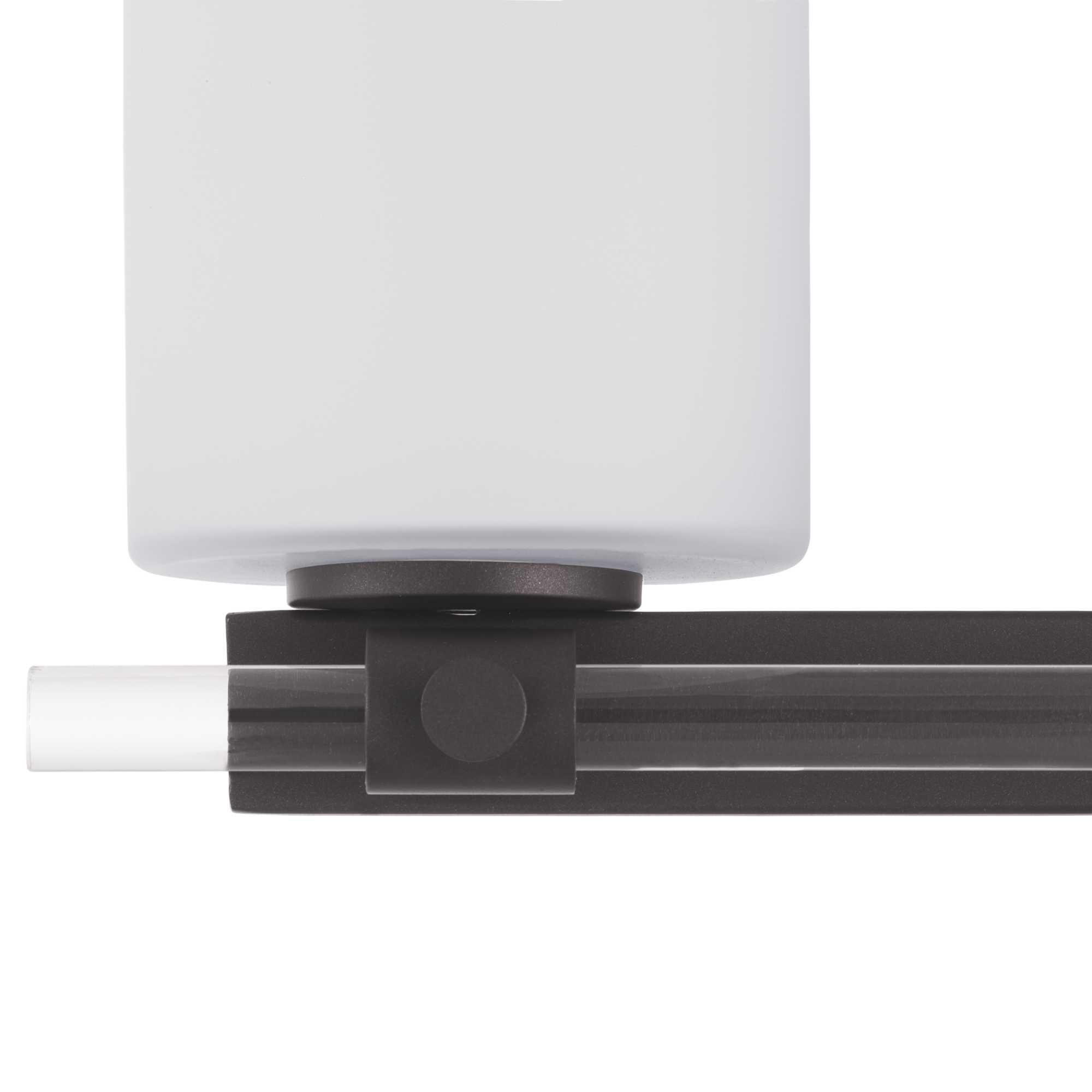 Shown in Black finish and Etched Opal glass