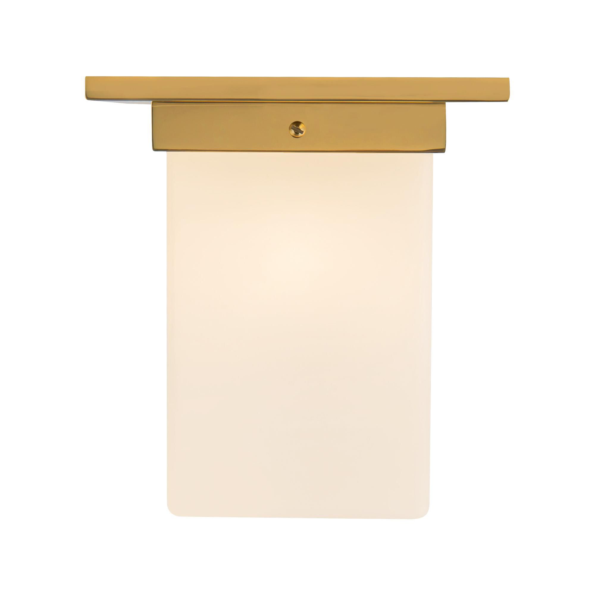 Shown in Patina Brass finish and Matte Opal glass