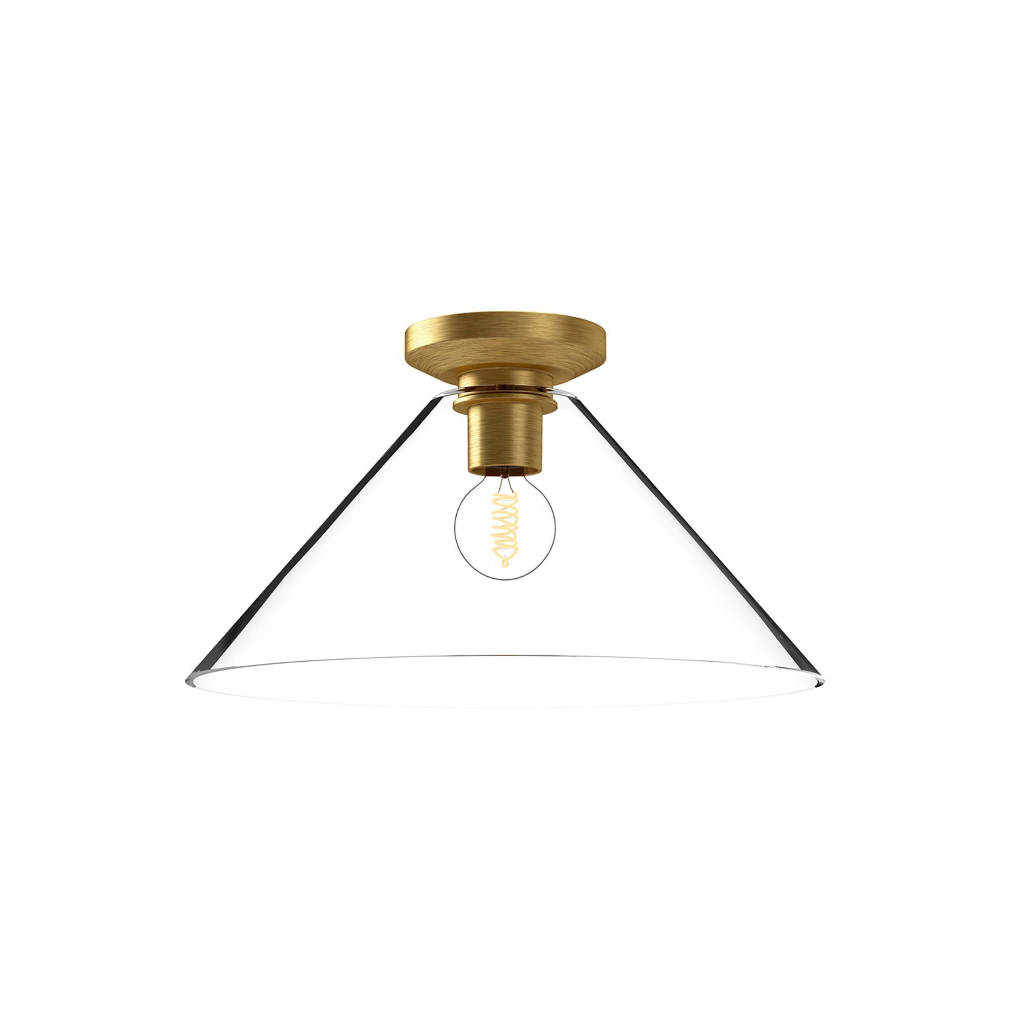Shown in Brushed Gold finish and Clear glass