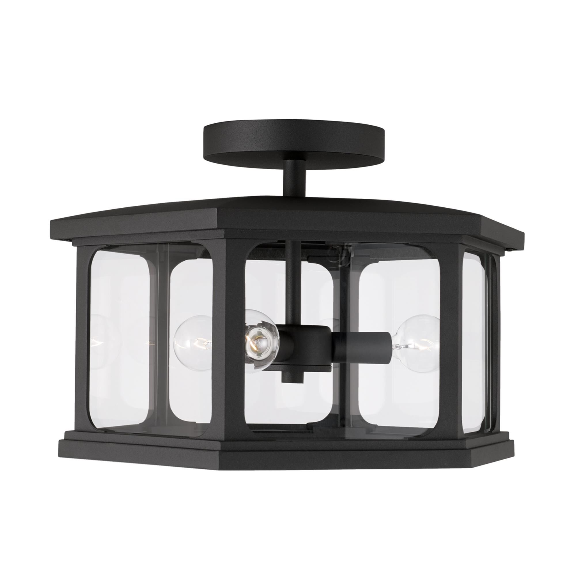 Shown in Black finish and Clear glass