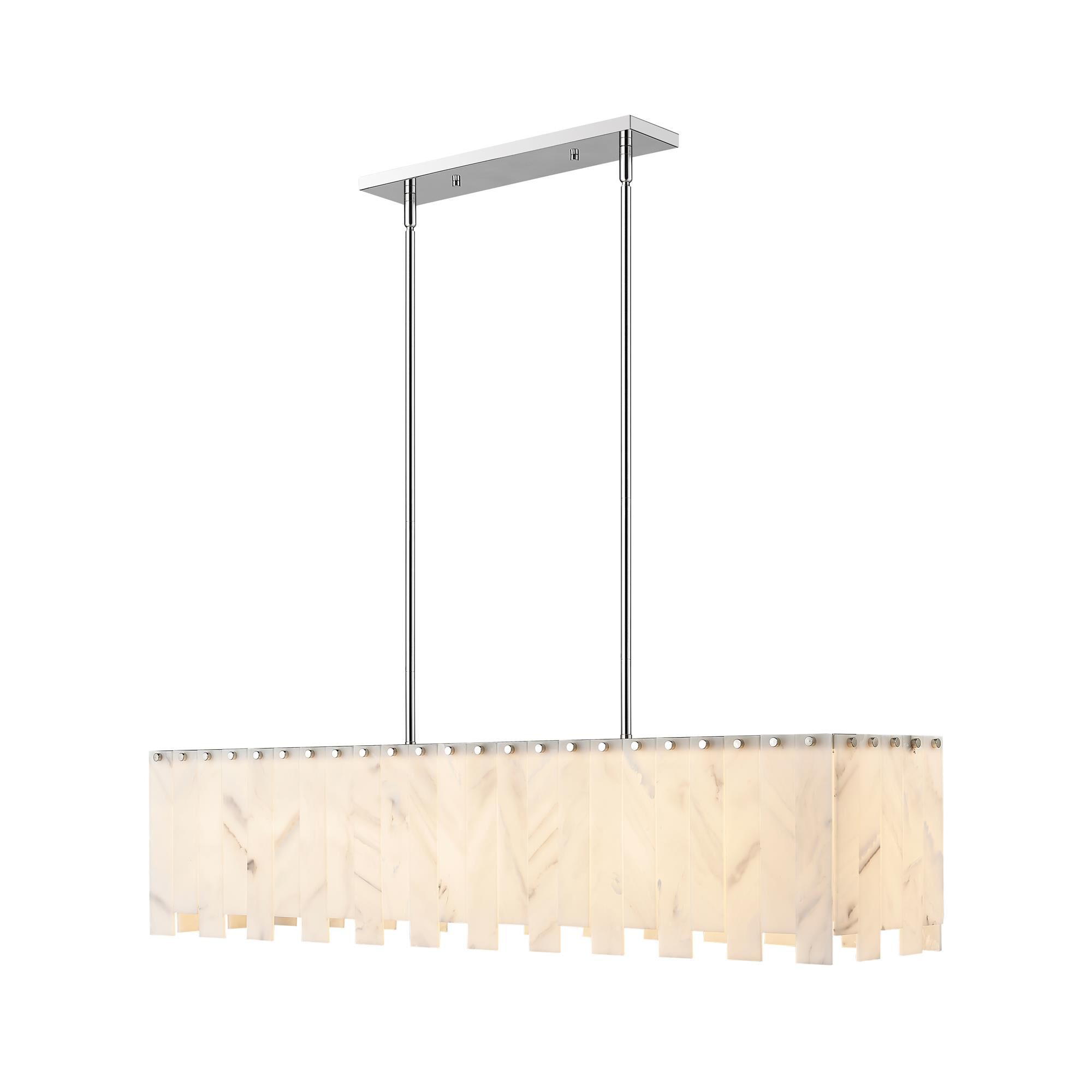 Shown in Polished Nickel finish and Alabaster Resin shade