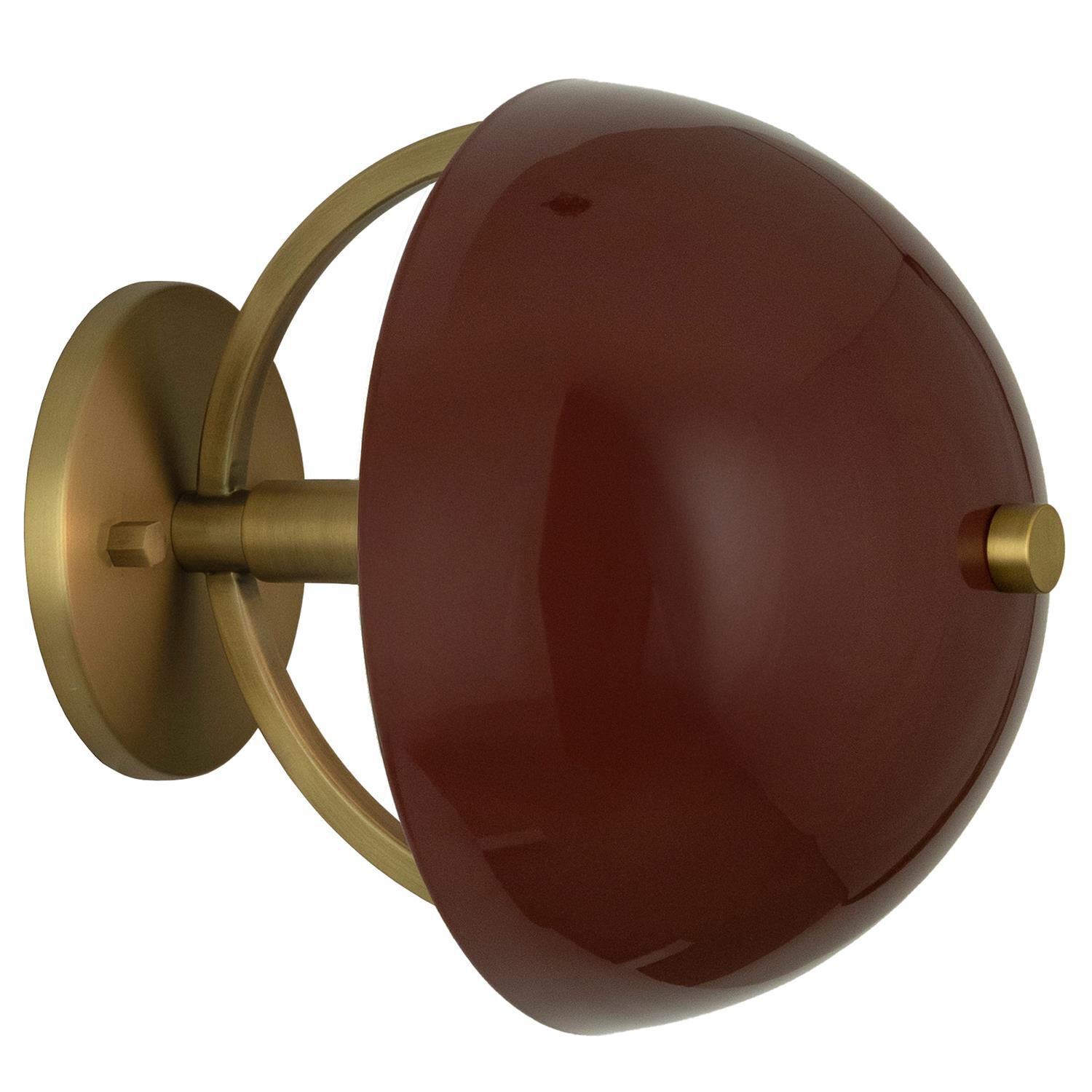 Shown in Lacquer Burnish Brass finish and Oxblood shade