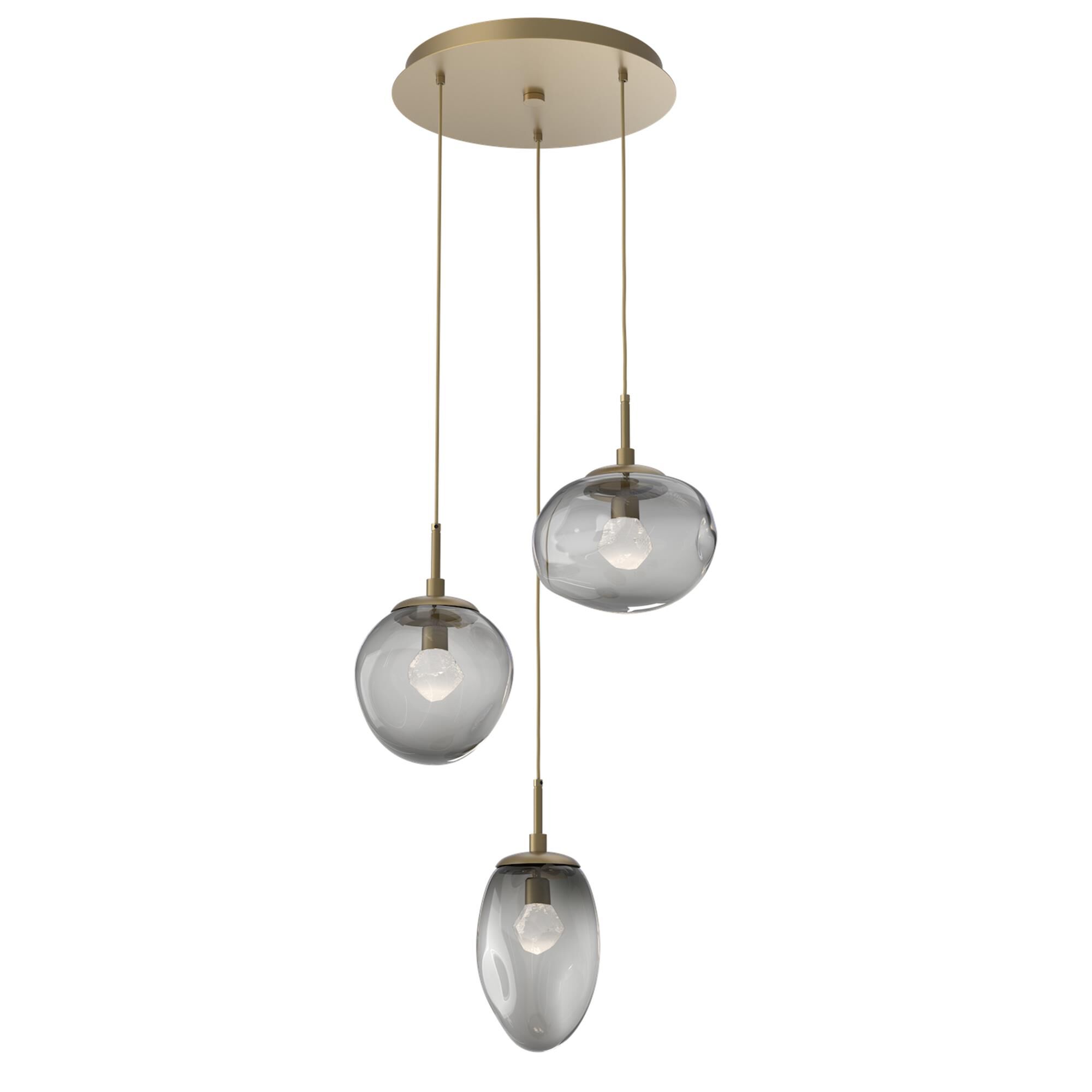 Shown in Gilded Brass finish and Zircon Inner Smoke Outer glass