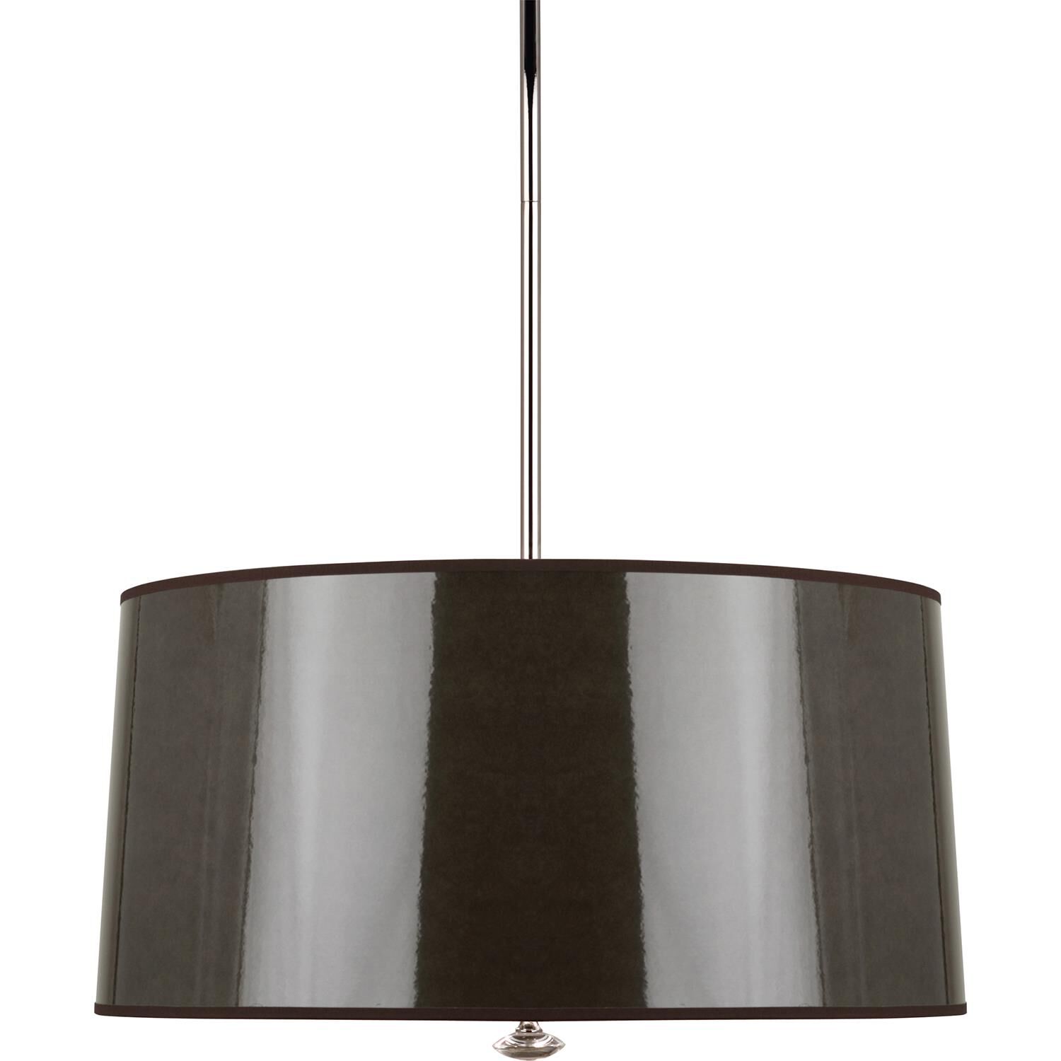 Shown in Polished Nickel  finish and Taupe Ceramik Parchment With Silver Mylar Lining shade