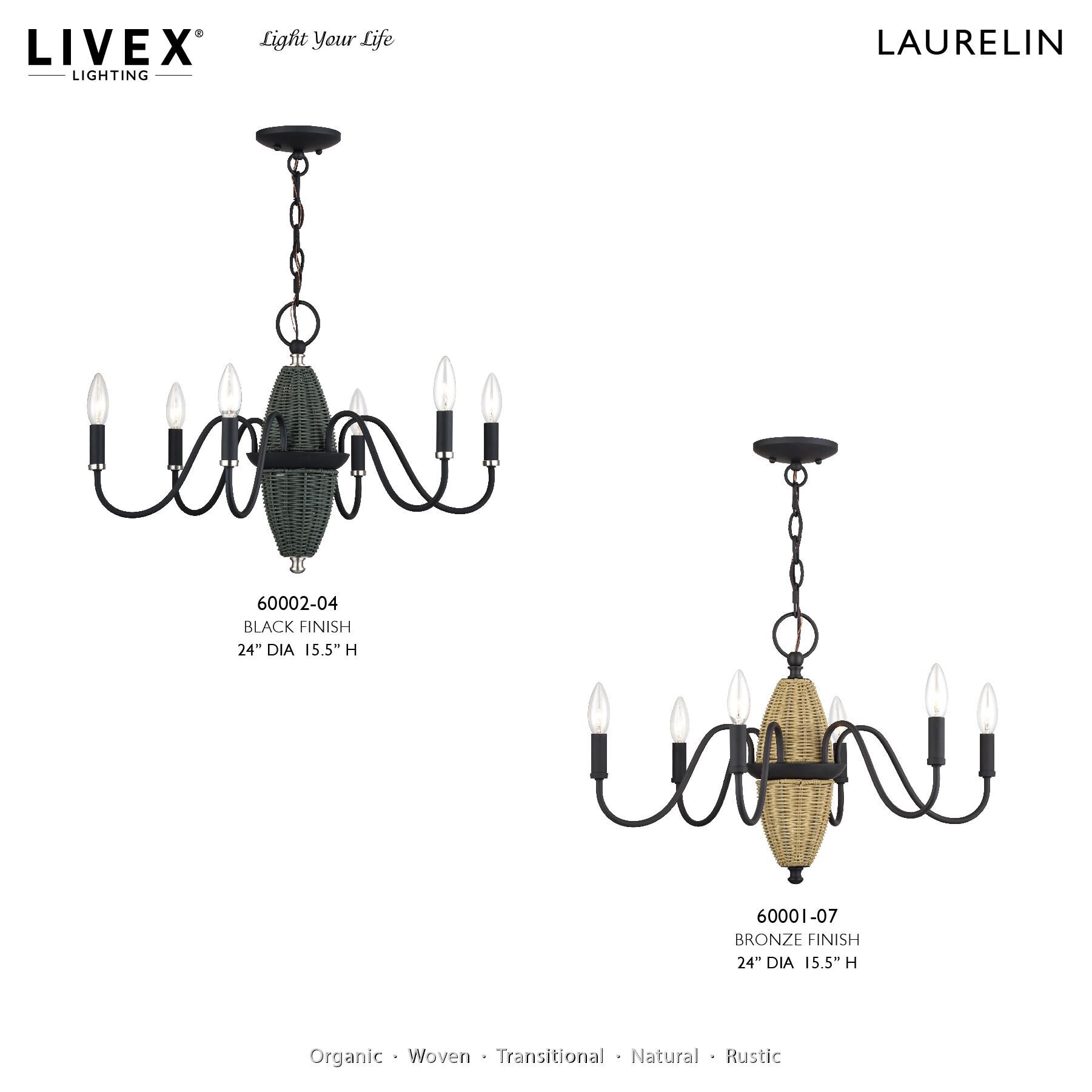 Shown in Black with Brushed Nickel Accents finish and Hand-Woven Charred Gray Color Rattan Column shade