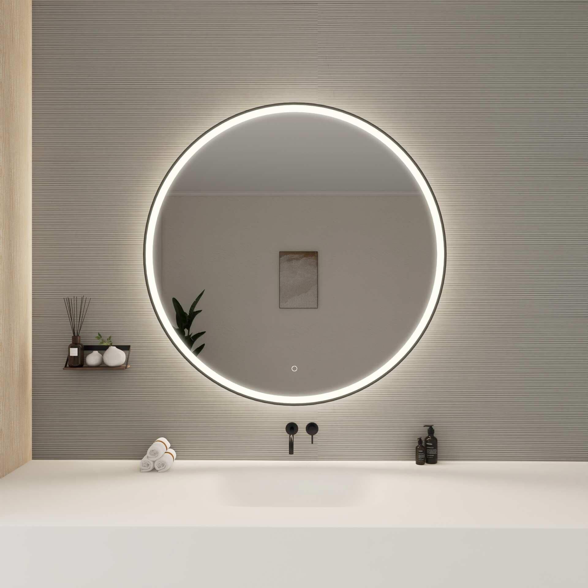 Harmoni 45 Inch Round LED Lighted Mirror by Elegant Decor