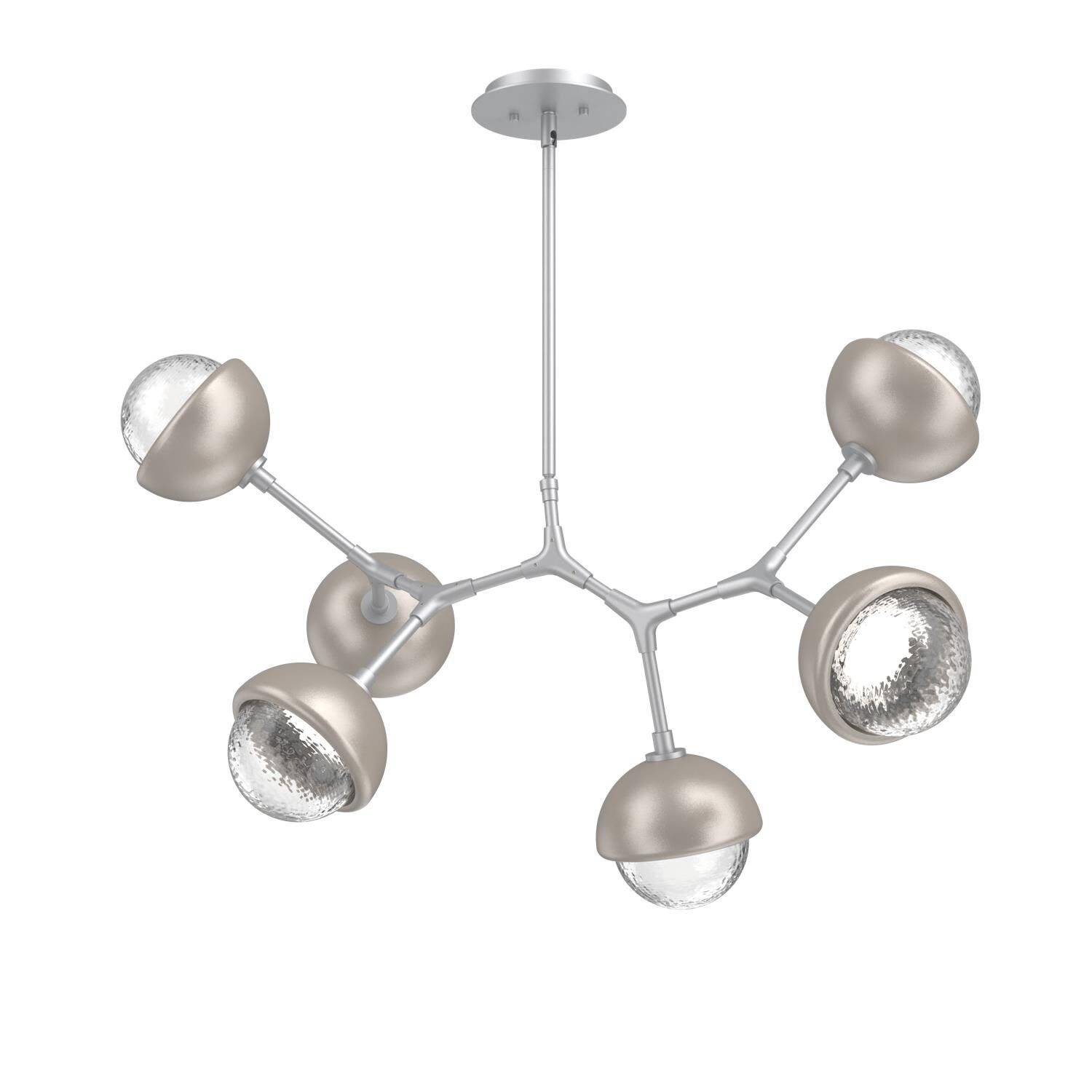 Shown in Classic Silver finish and Clear glass and Beige Silver accent