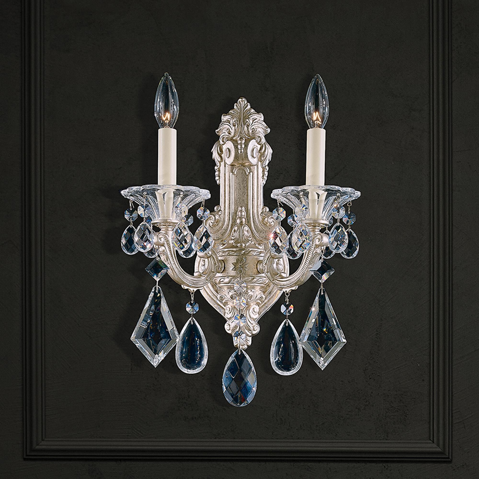Shown in Antique Silver finish and Clear Heritage crystal