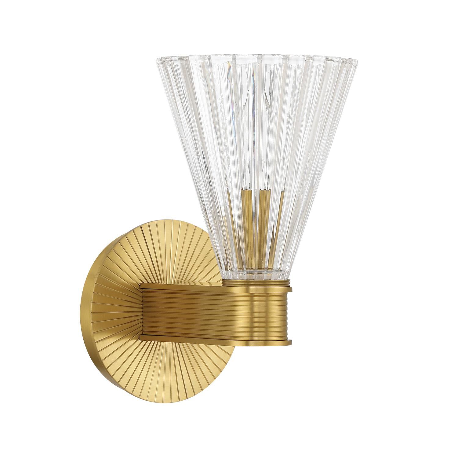Shown in Luxe Gold finish and Glass shade