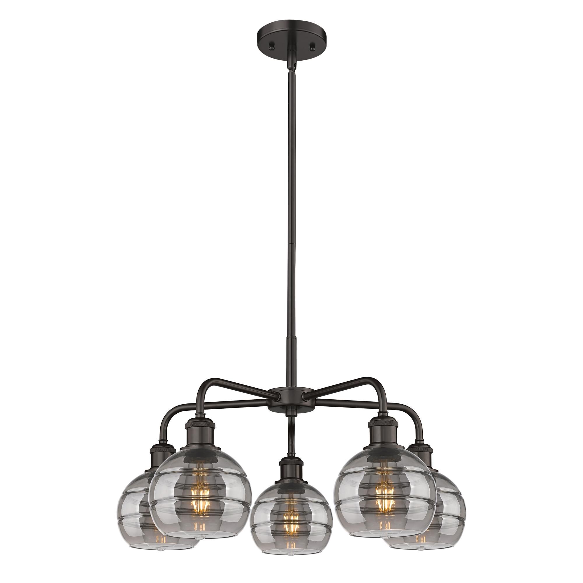 Shown in Oil Rubbed Bronze finish and Light Smoke glass