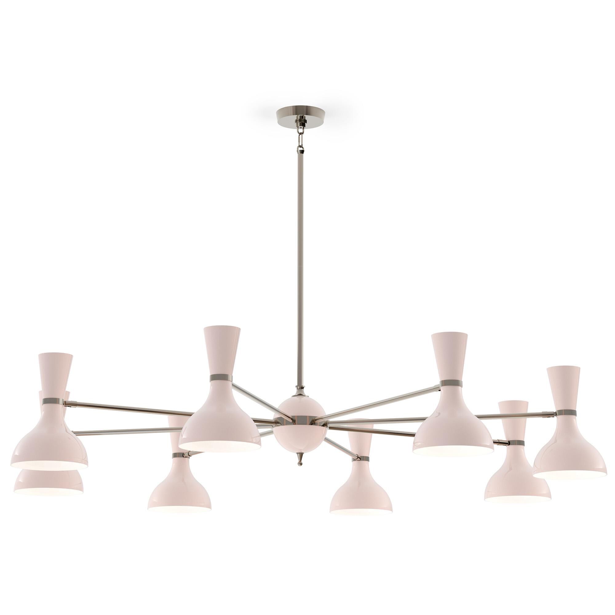 Shown in Polished Nickel finish and Rose Water shade