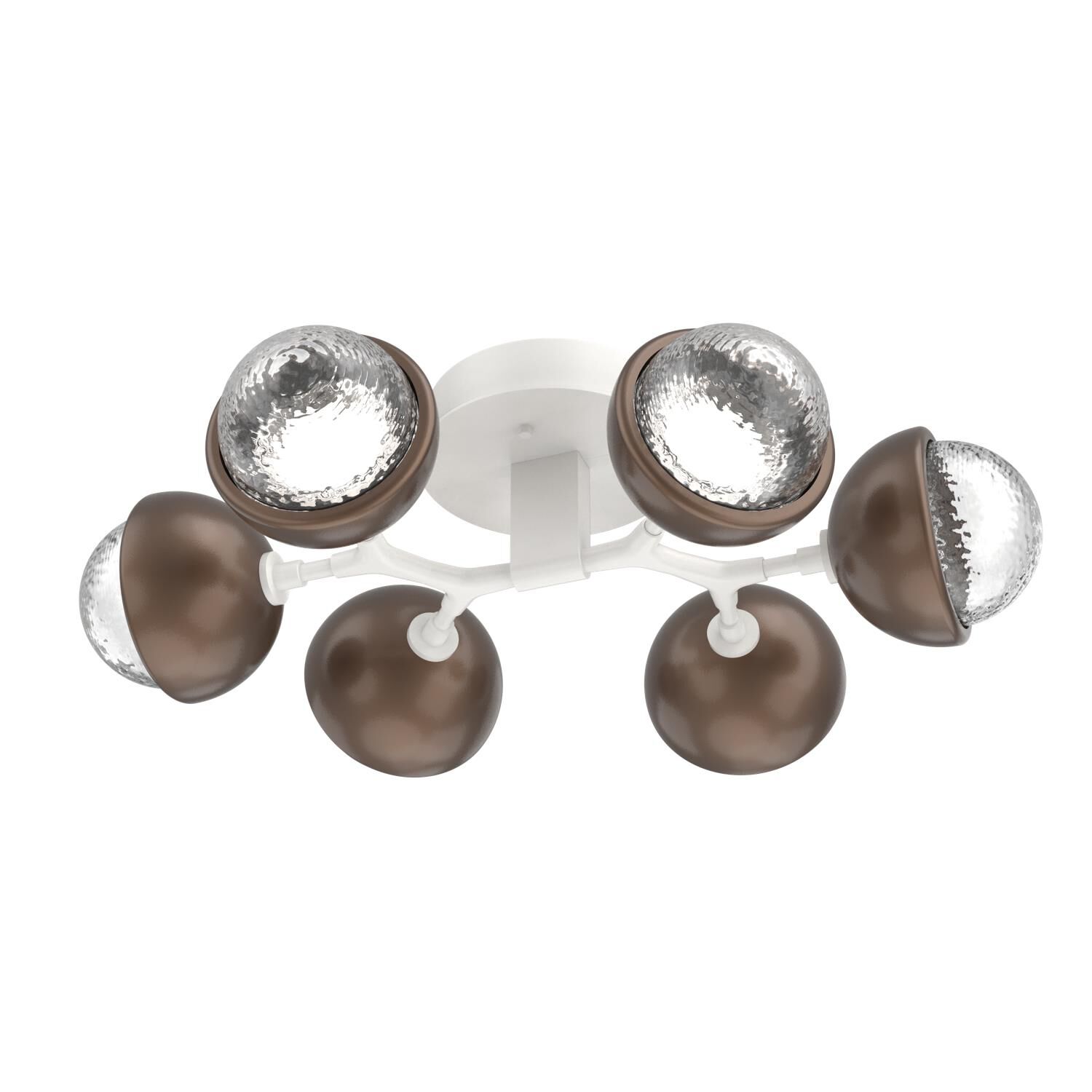 Shown in Salt White finish and Clear glass and Burnished Bronze accent