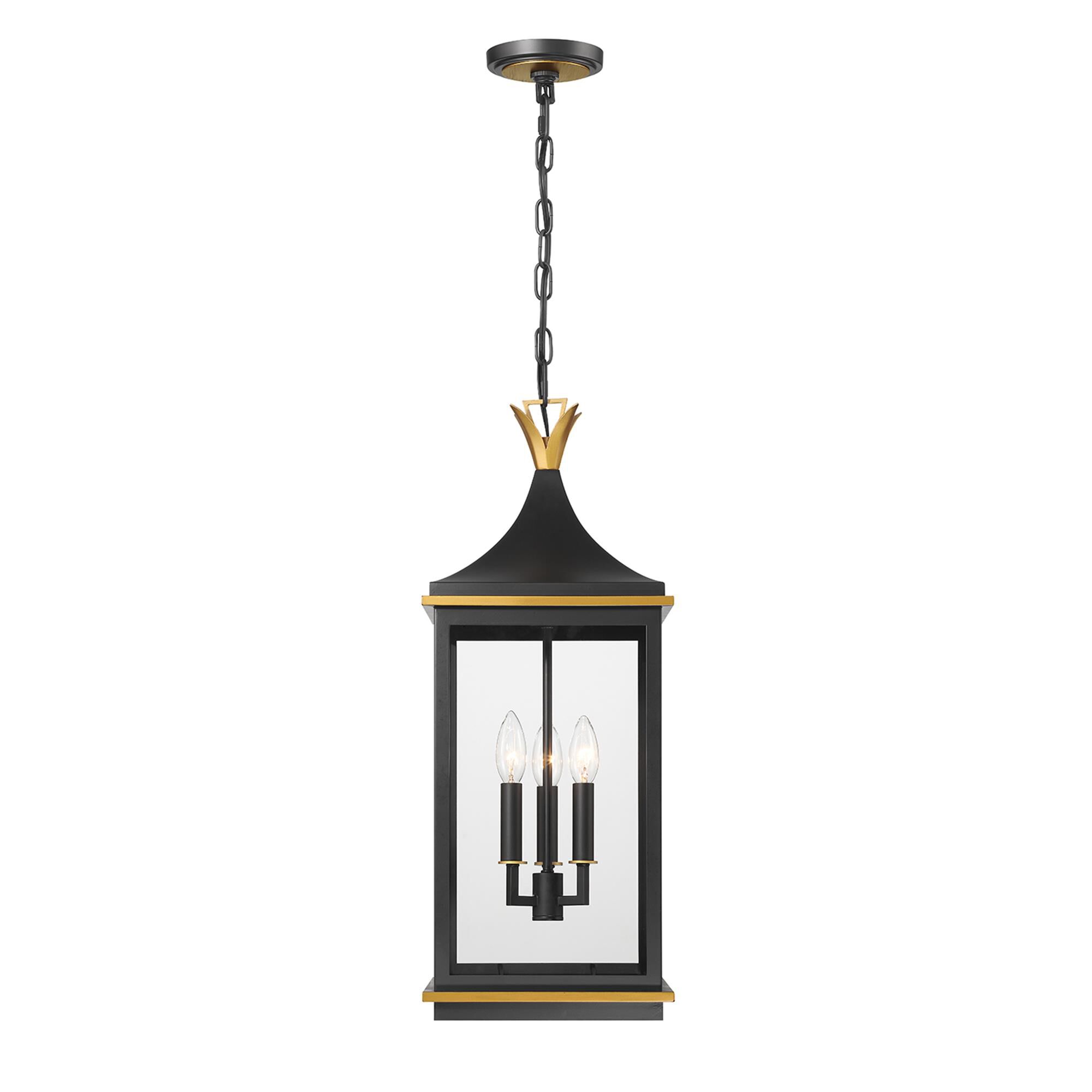 Shown in Matte Black and Textured Gold finish and Clear glass