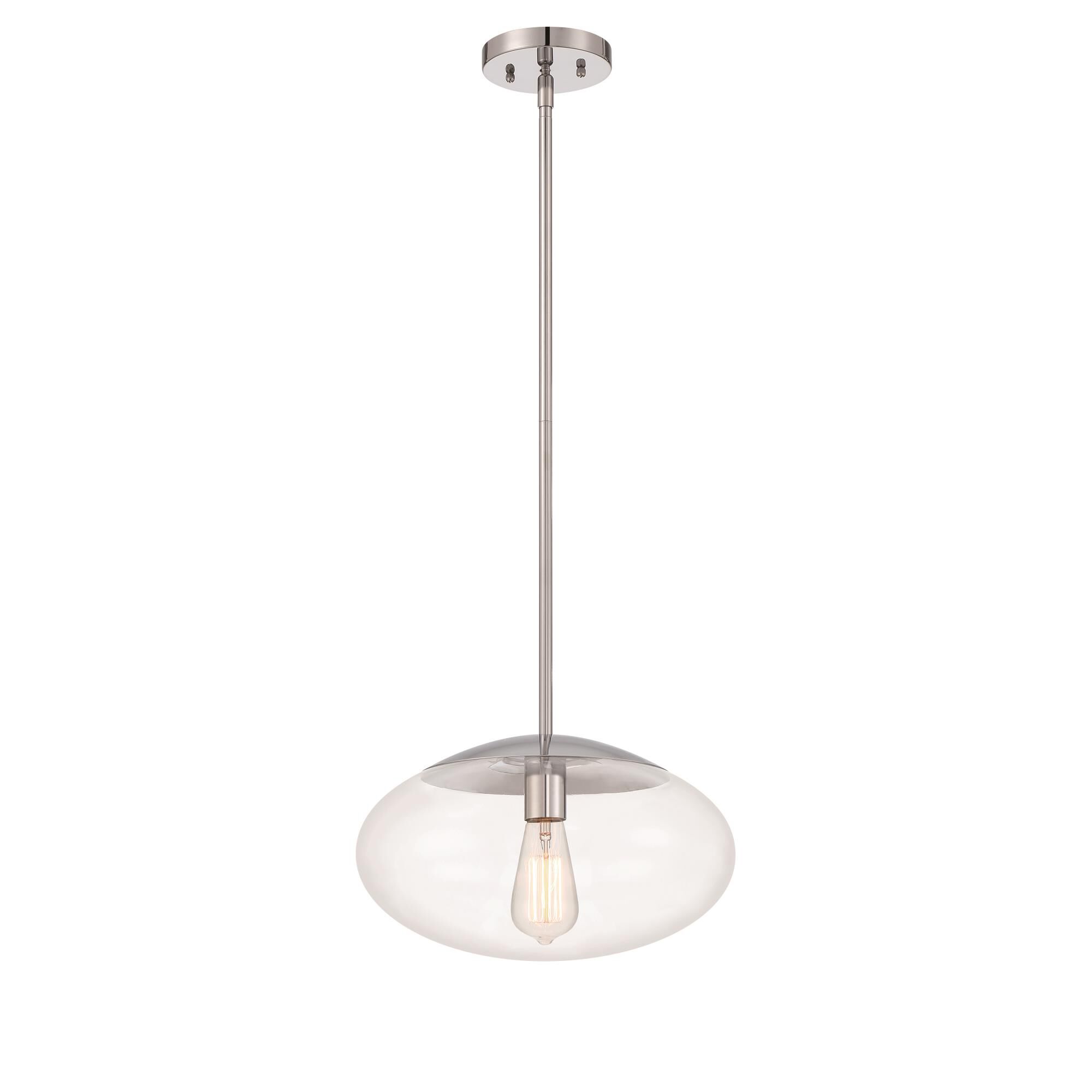 Shown in Chrome finish and Clear glass