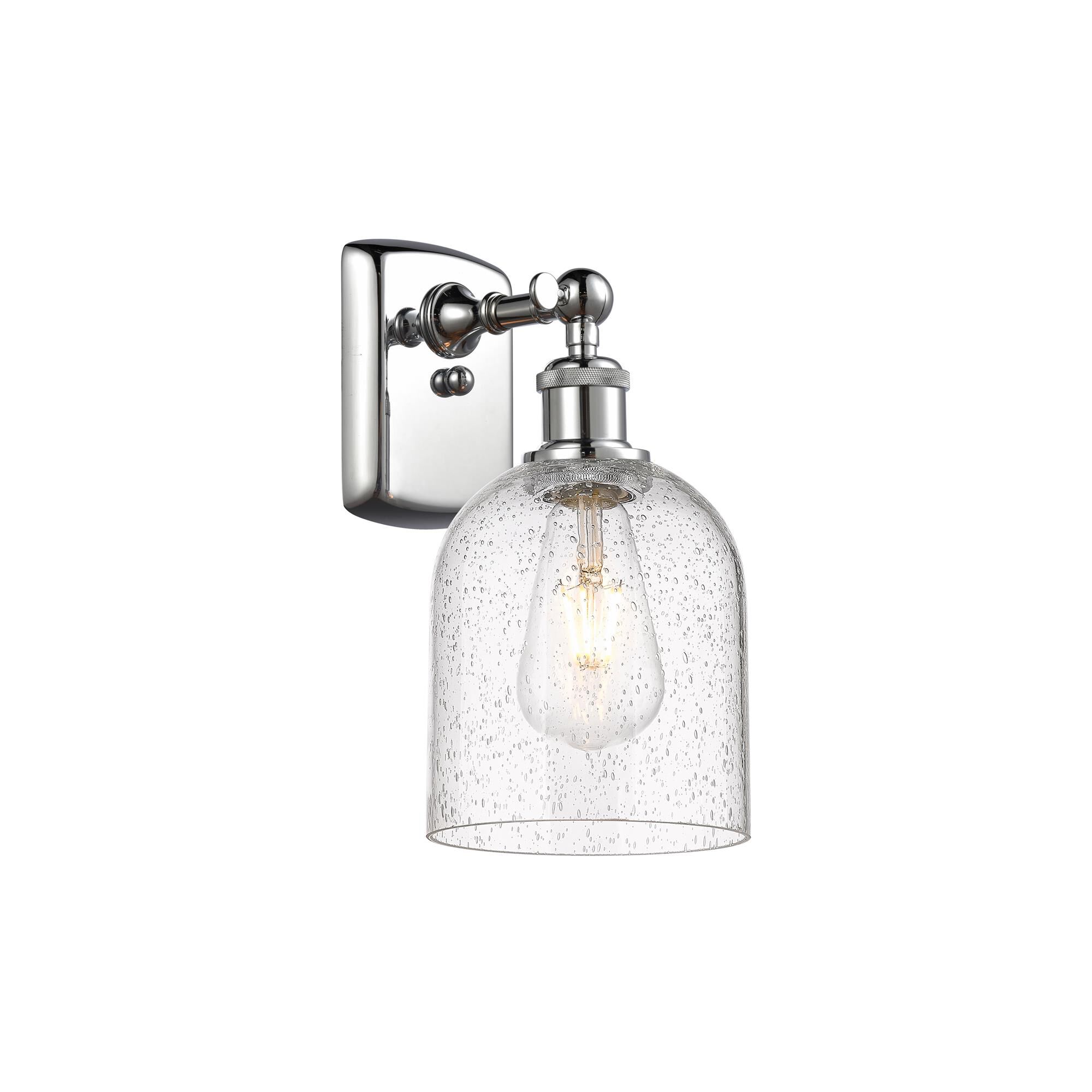Shown in Polished Chrome finish and Seedy glass