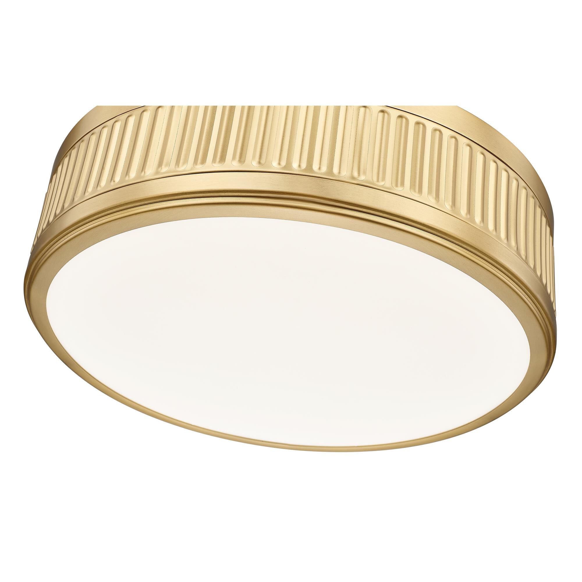 Shown in Modern Gold finish and White glass