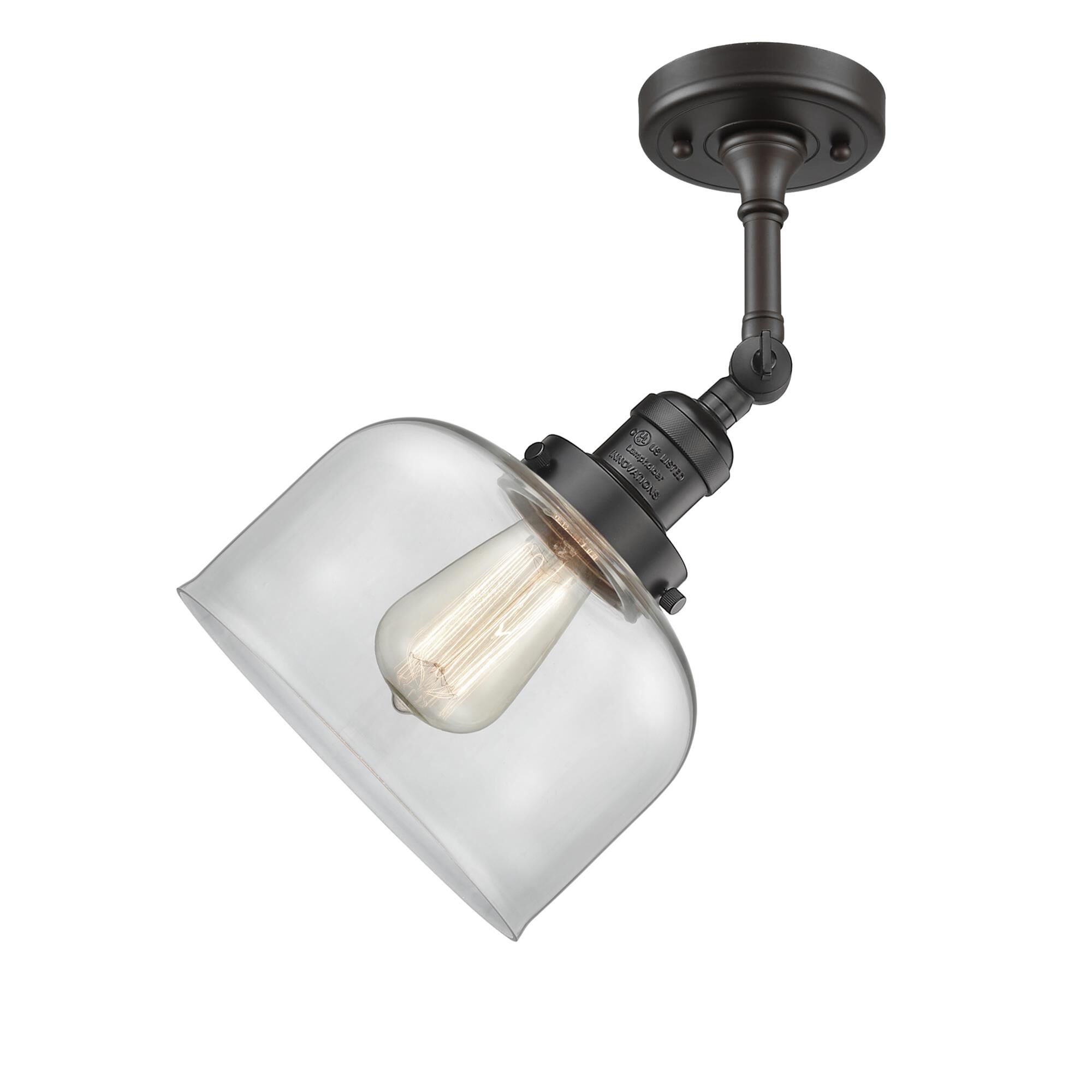 Bruno Marashlian Large Bell 8 Inch 1 Light Semi Flush Mount by Innovations Lighting