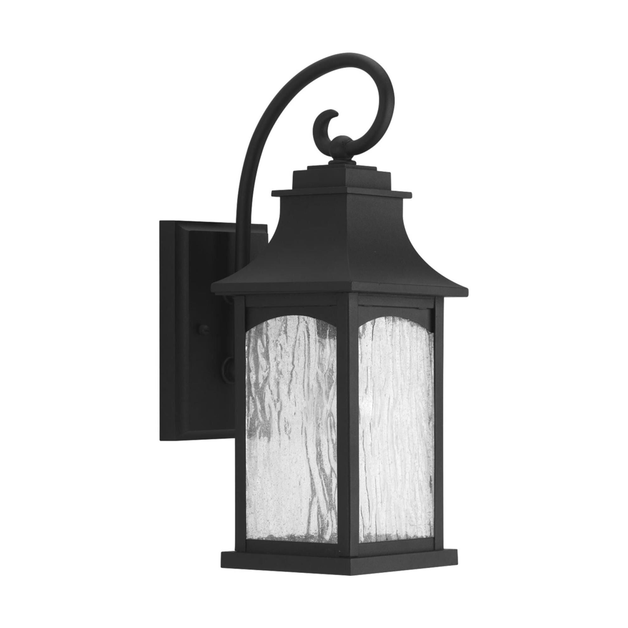 Shown in Black finish and Water Seeded glass