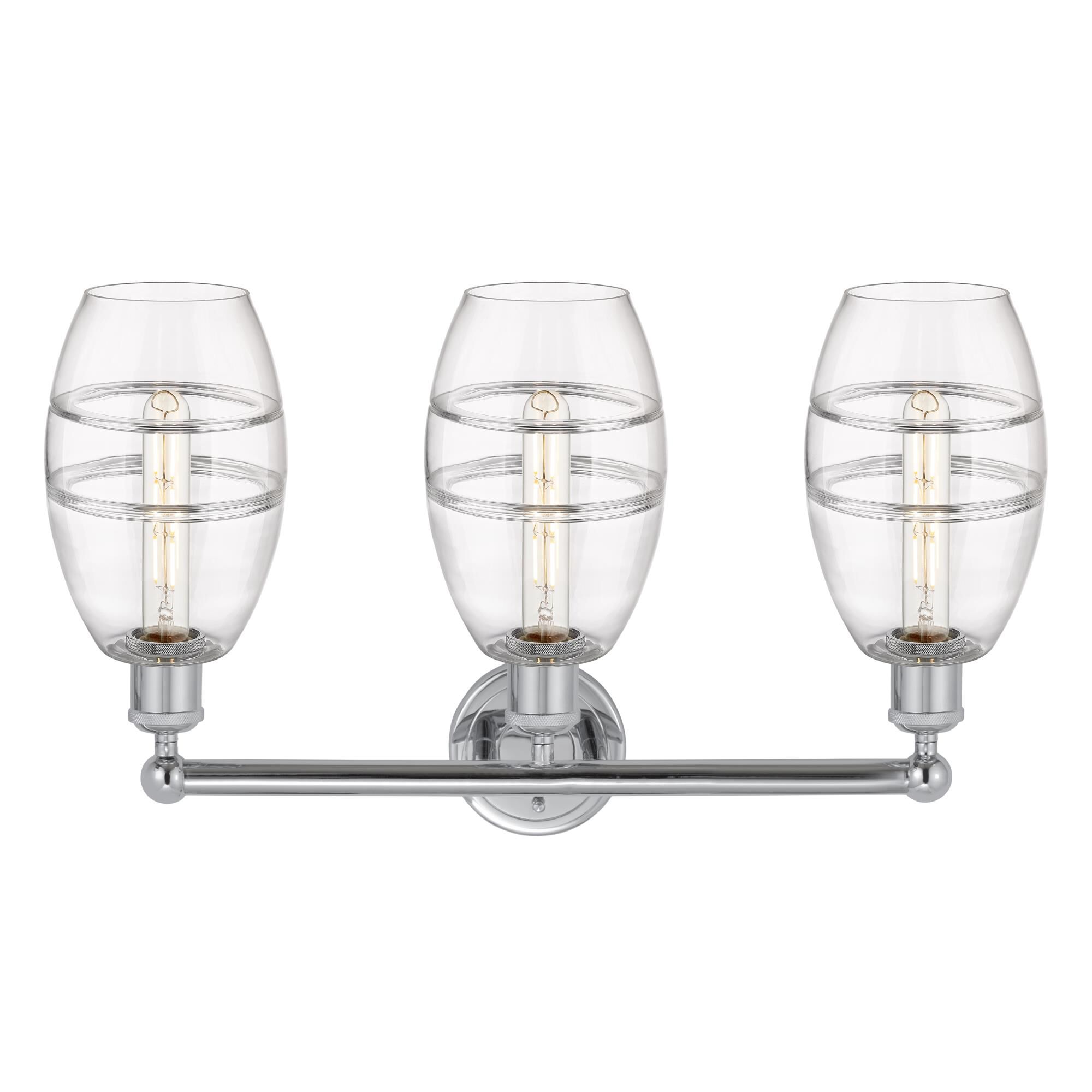 Shown in Polished Chrome finish and Clear glass