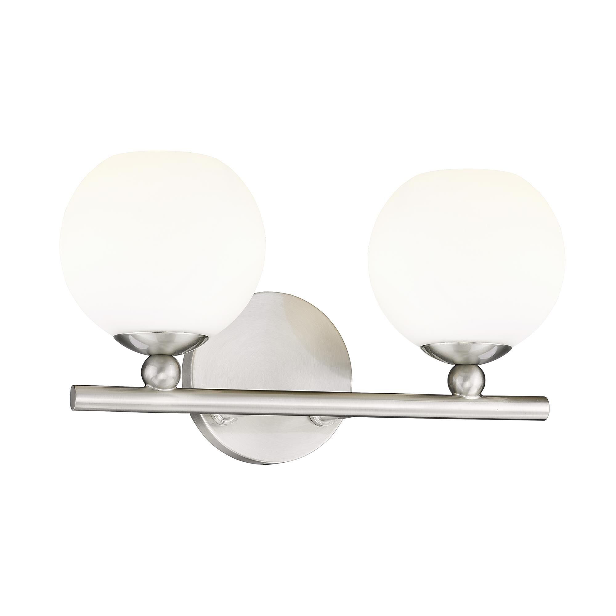 Shown in Brushed Nickel finish and Opal Etched glass