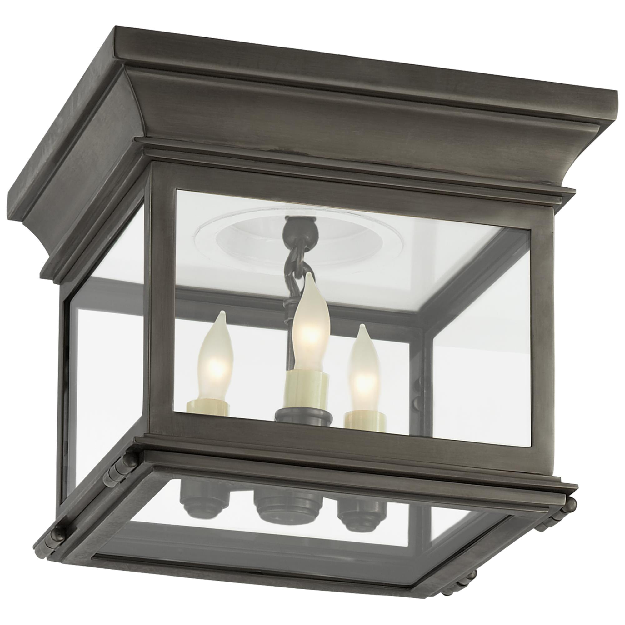 Shown in Bronze finish and Clear glass