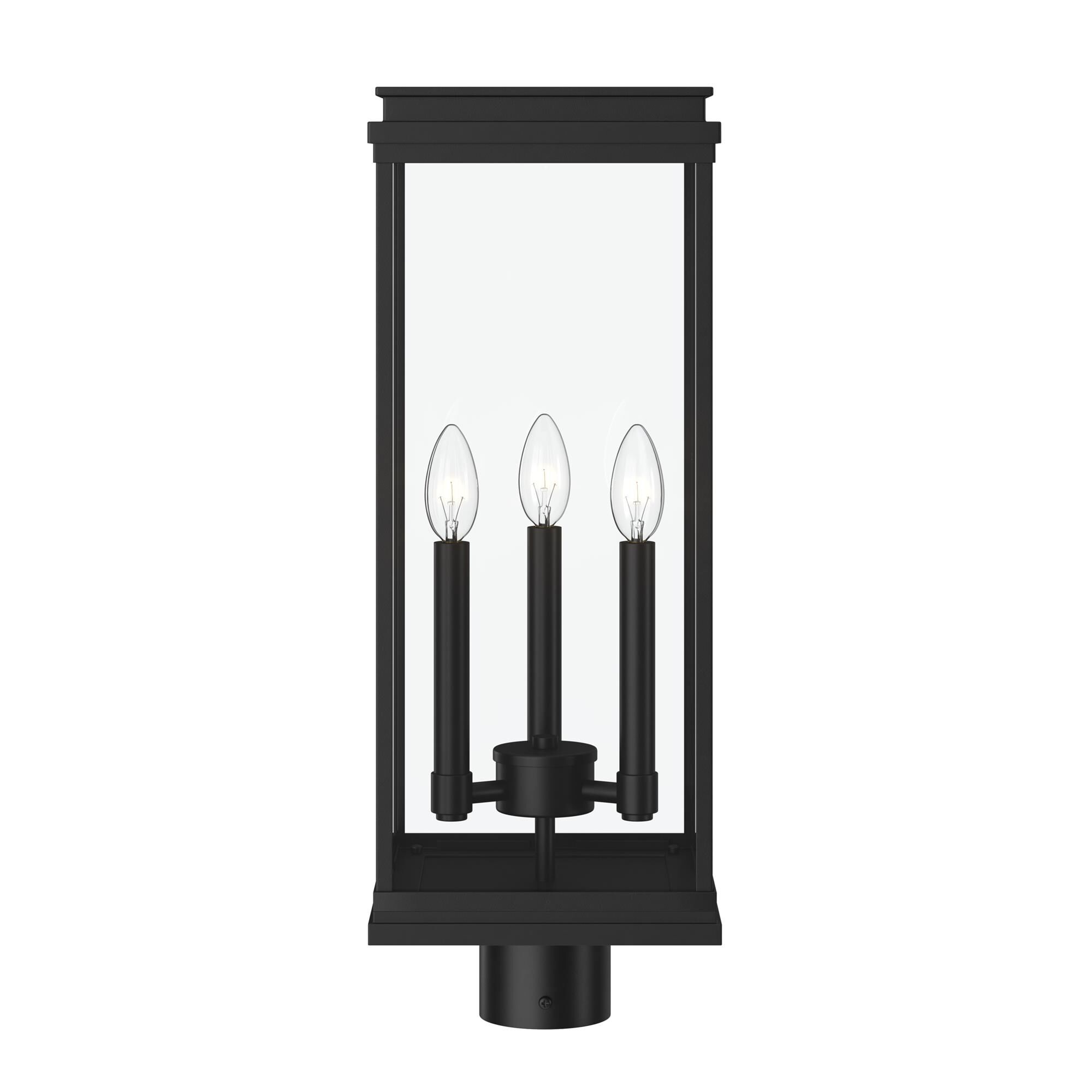 Shown in Black finish and Clear glass